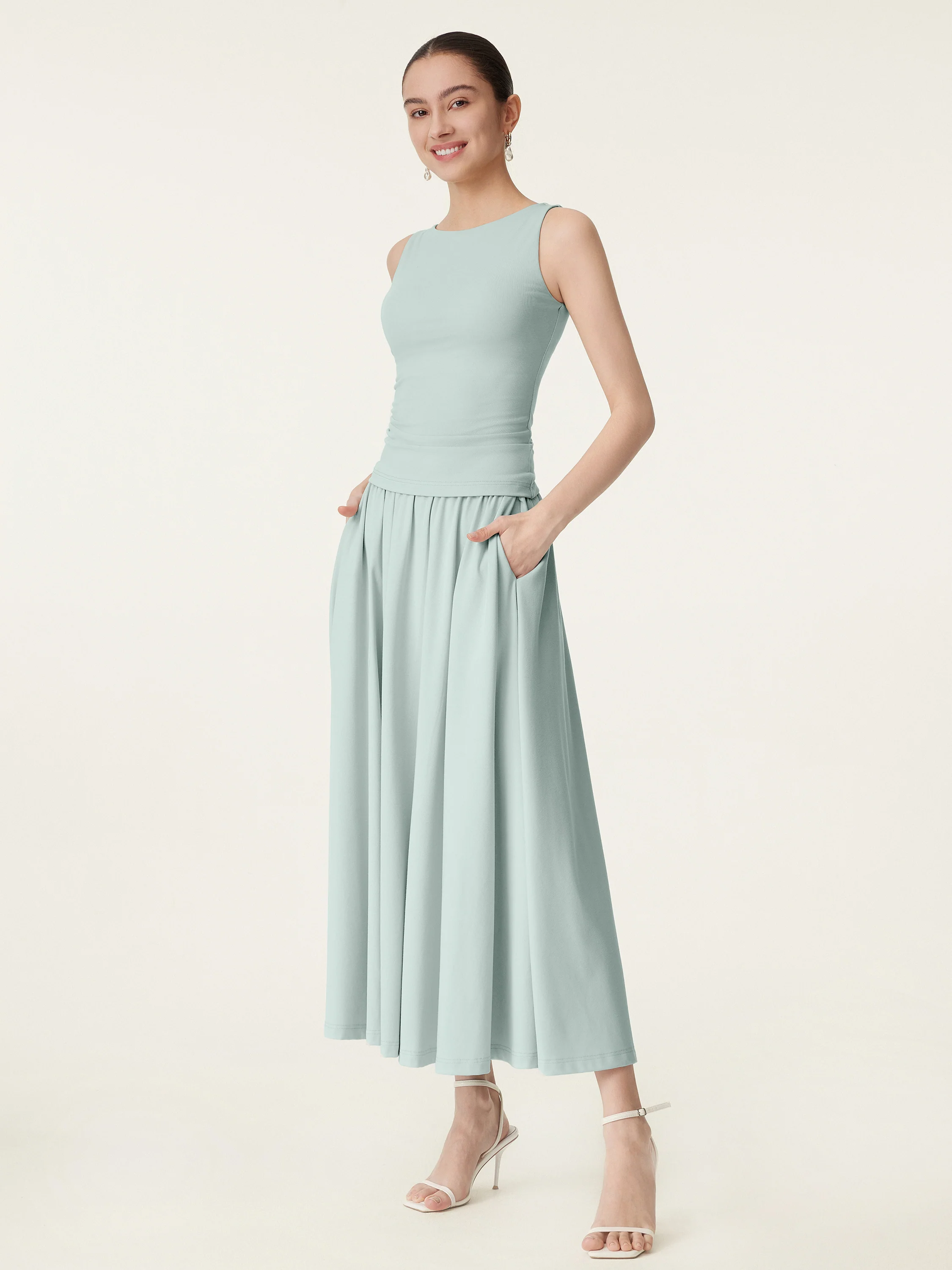 Maxi Skirt with Pockets in Umbrella Style