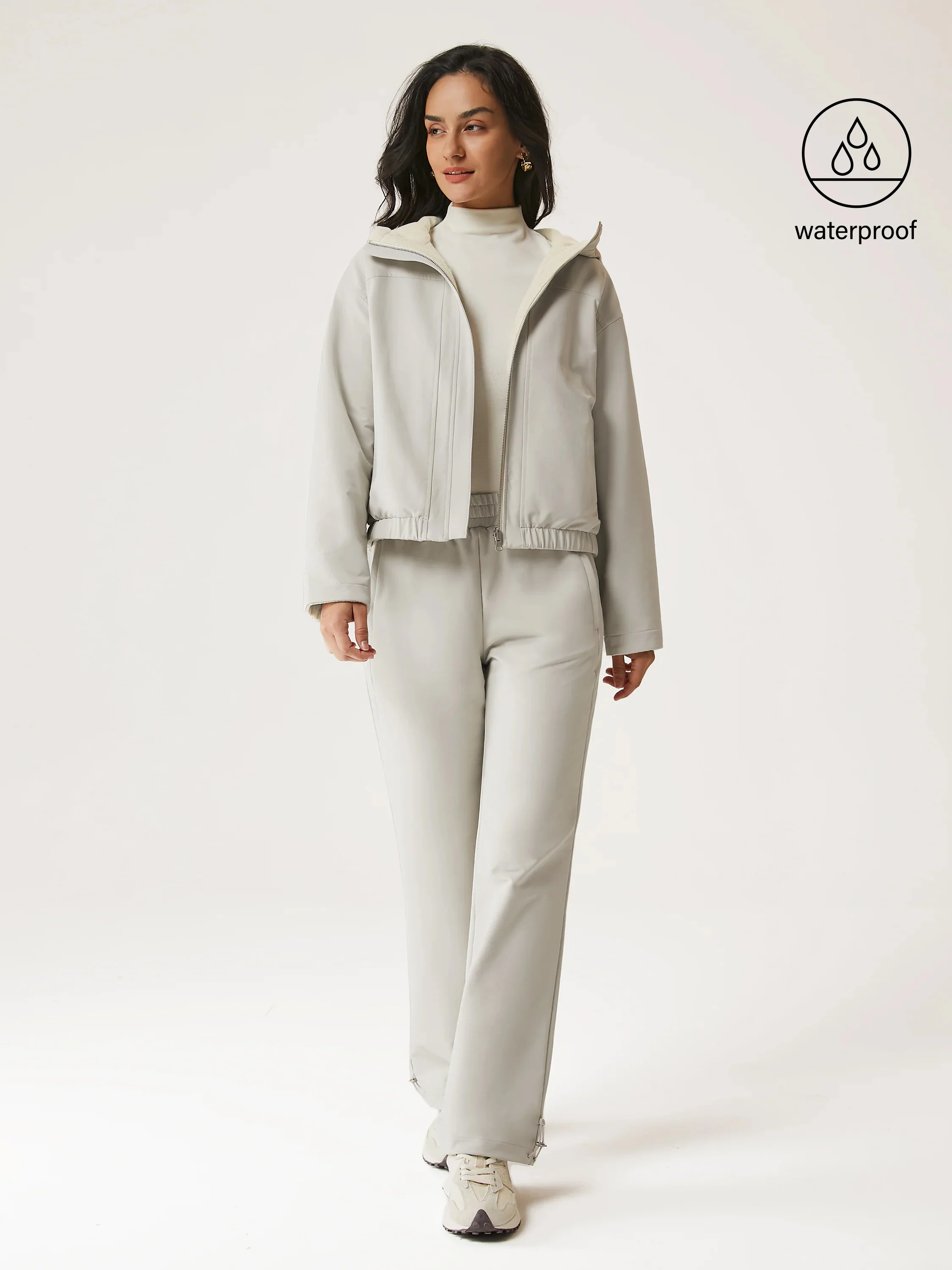 2-Piece Set Waterproof Reversible Jacket and Elastic Waist Pants