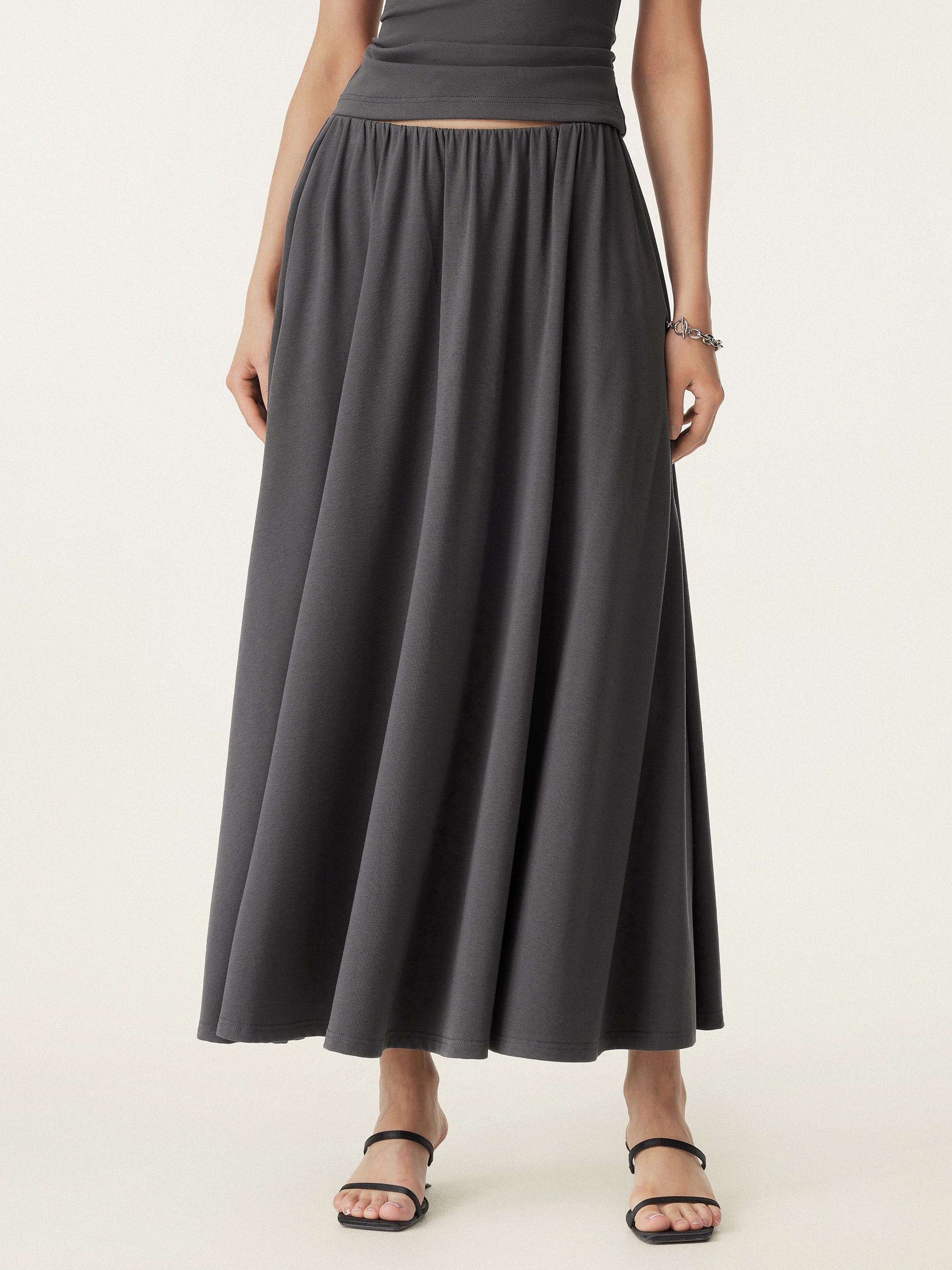 Maxi Skirt with Pockets in Umbrella Style