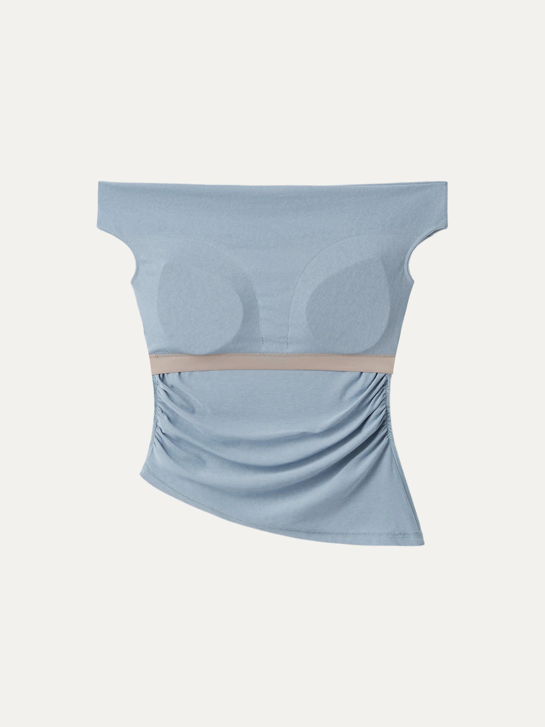 Cold Shoulder Cotton Linen Gathered Breathable Bra
