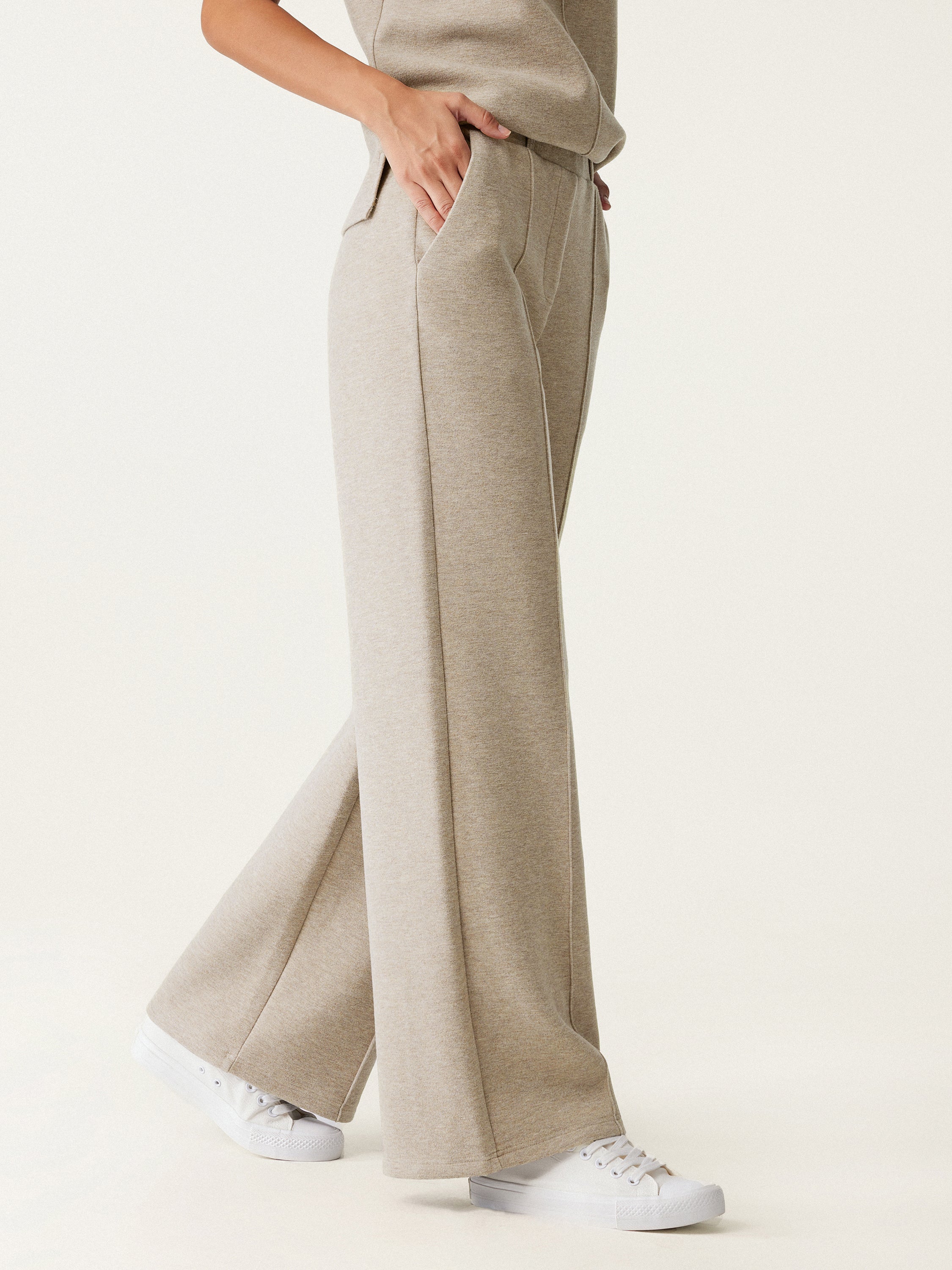 High-Waisted Straight-Leg Pull-On Trousers