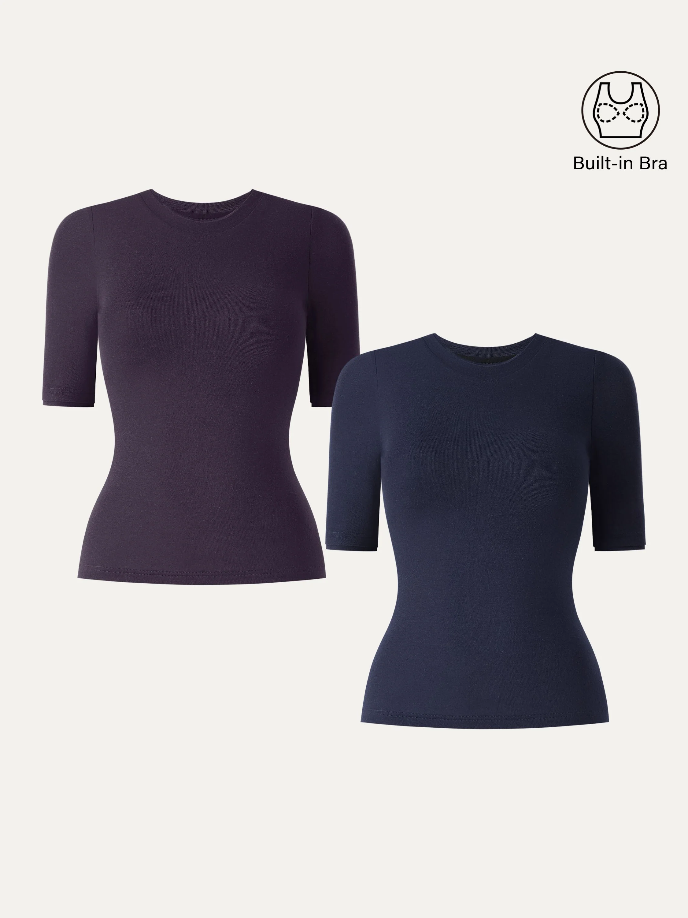 Lyocell Cashmere Crewneck Layered Cuff Brami