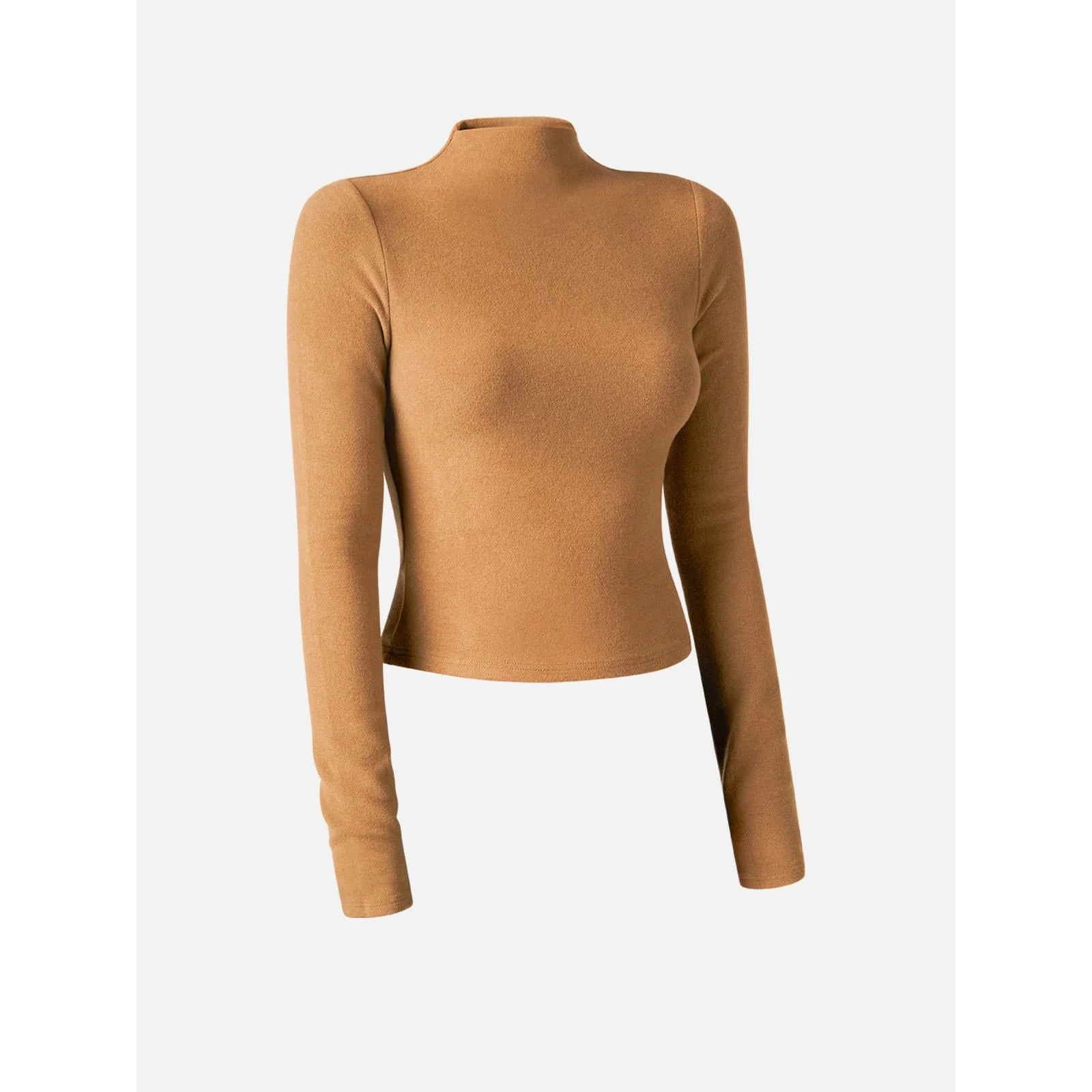 Thermal Brushed Mock Neck Crop Top