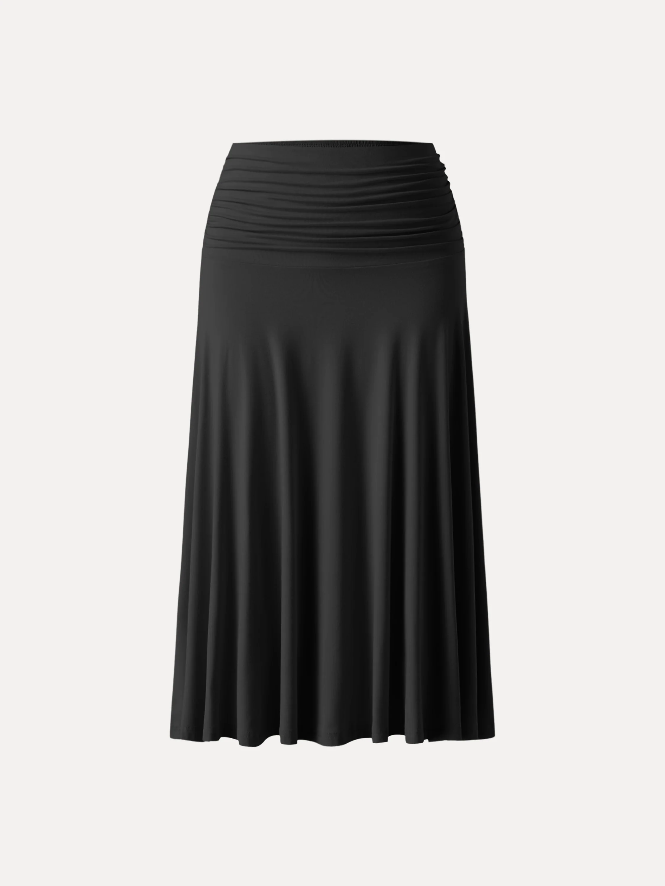 Flowing Side - Ruched A - line Midi Skirt