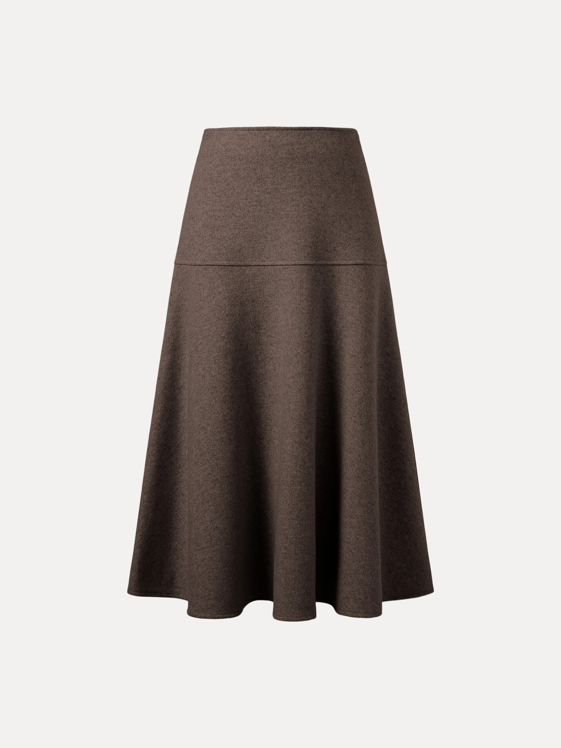 Wool-like Flared Long Skirt