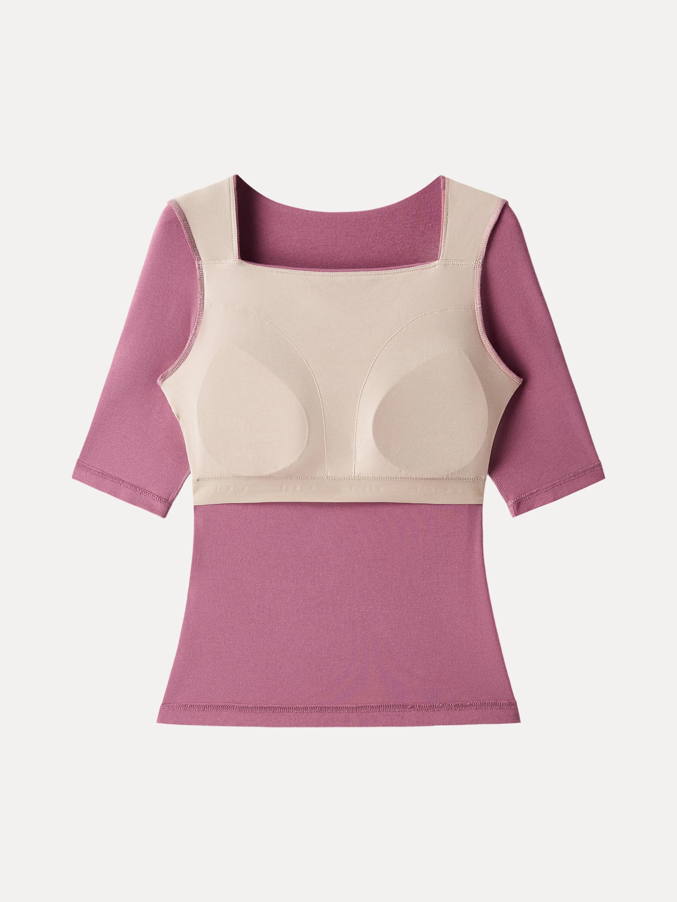 Essential Square Neck Elbow Length Sleeve Brami