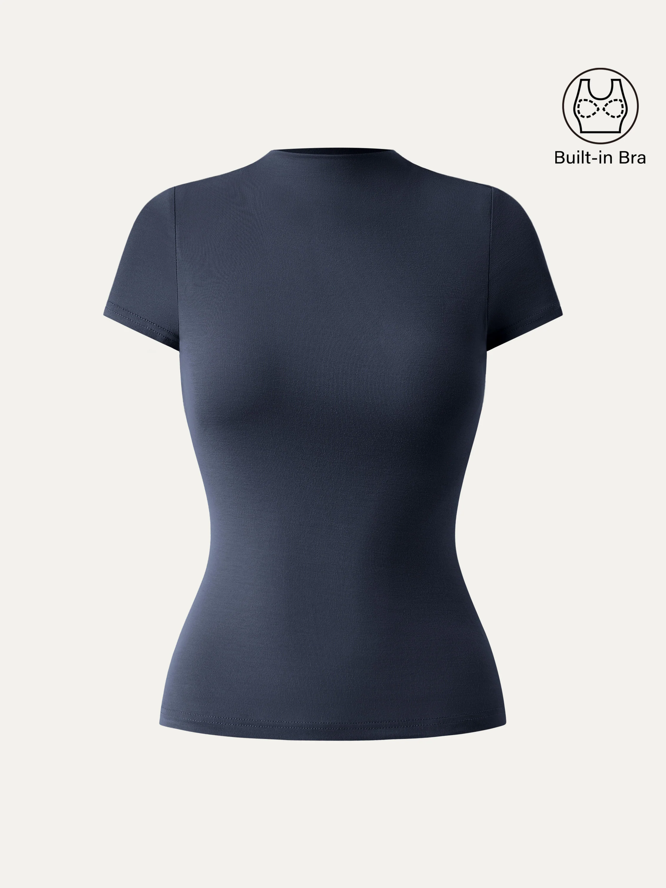 Mockneck Short Sleeve Breathable Sports Bra