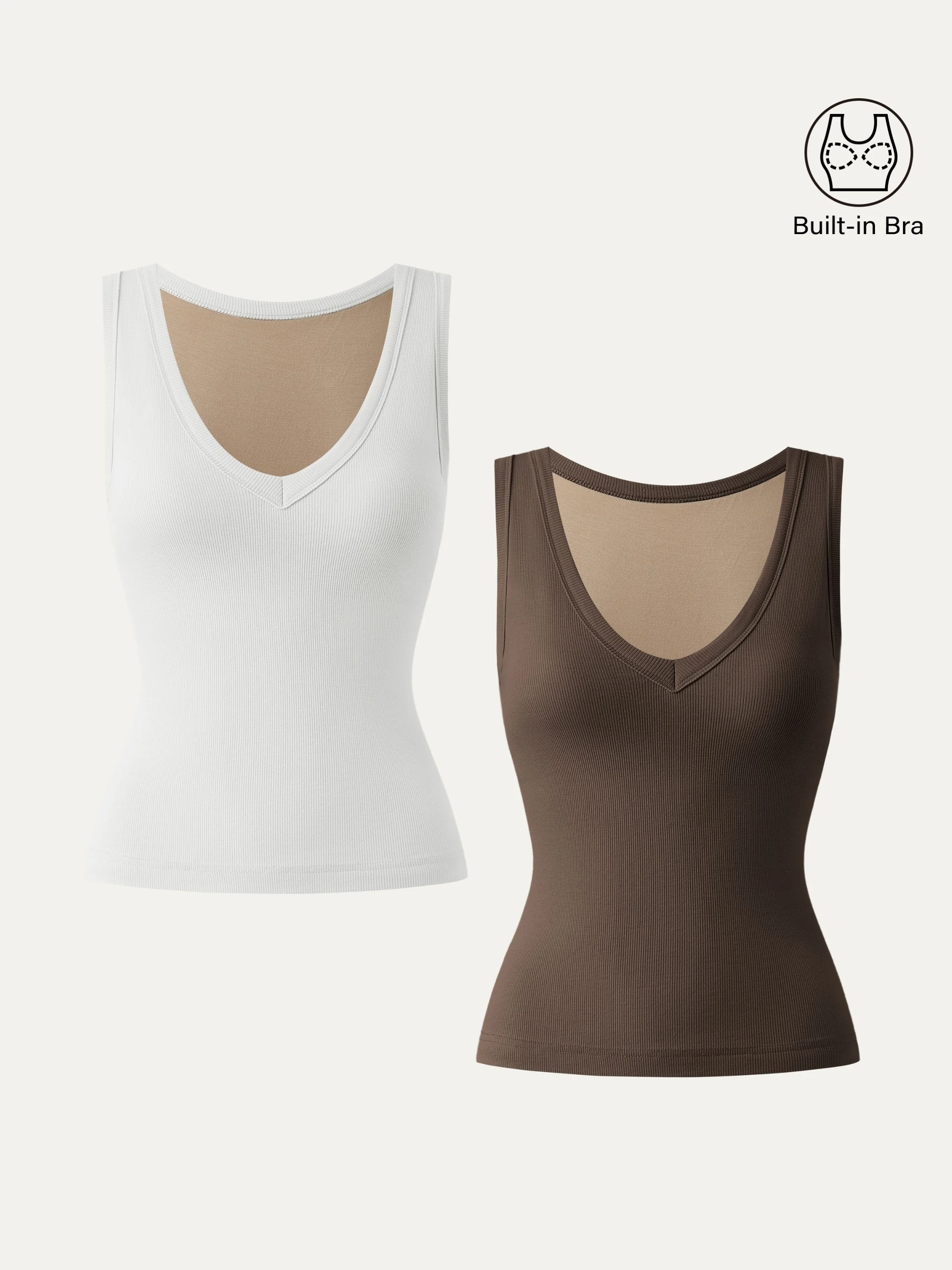 2Pcs Set Stretchy V-neck Cotton New Airy Brami Tank