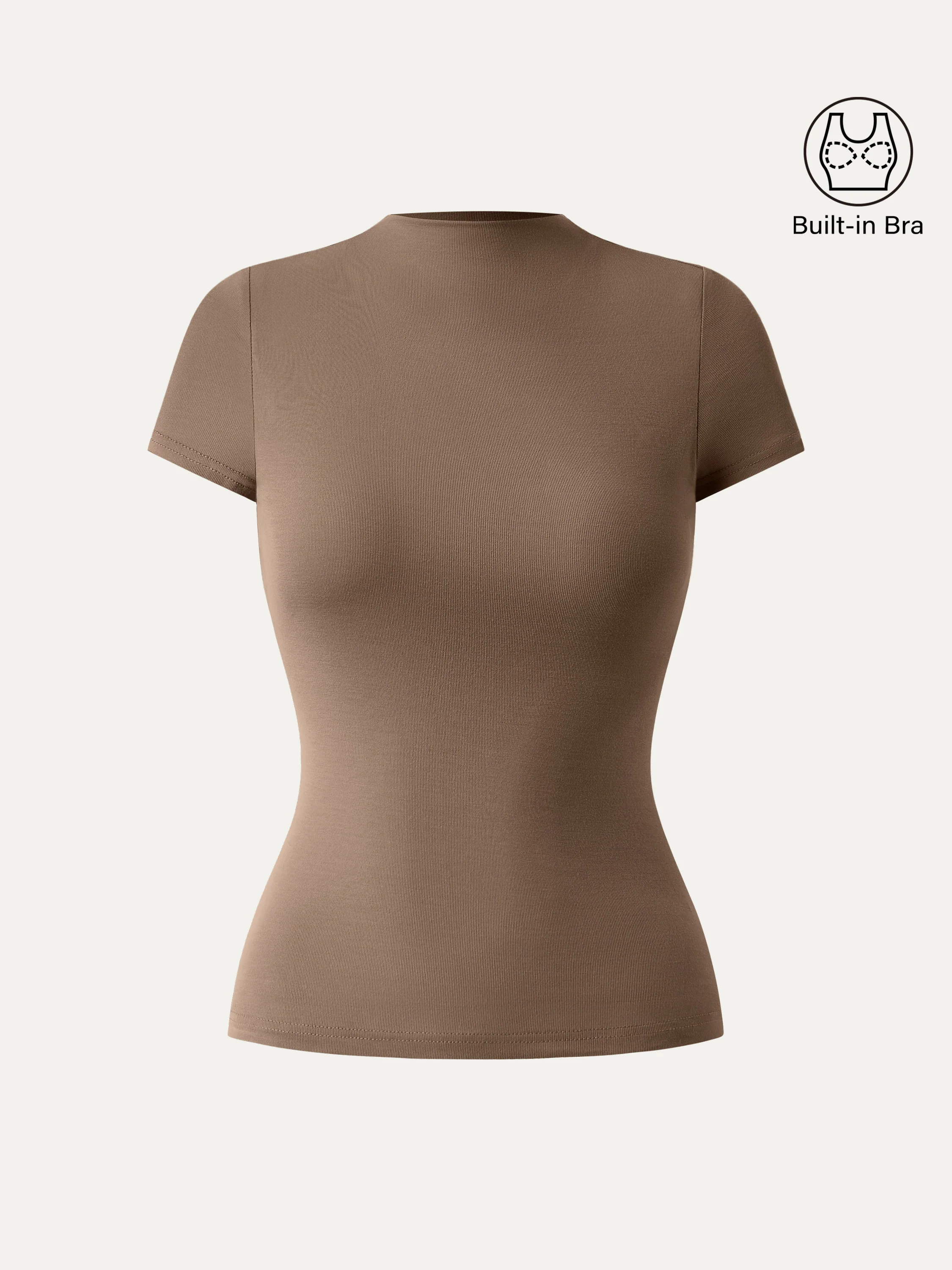 Mockneck Short Sleeve Breathable Sports Bra