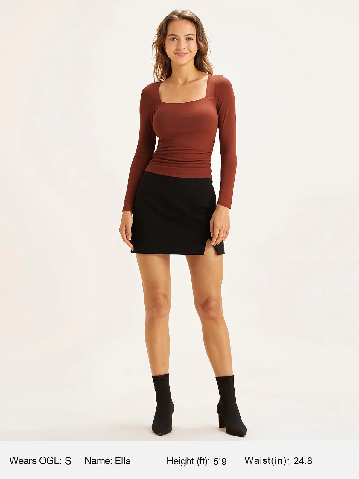 Square Neck Ruched Bra Top