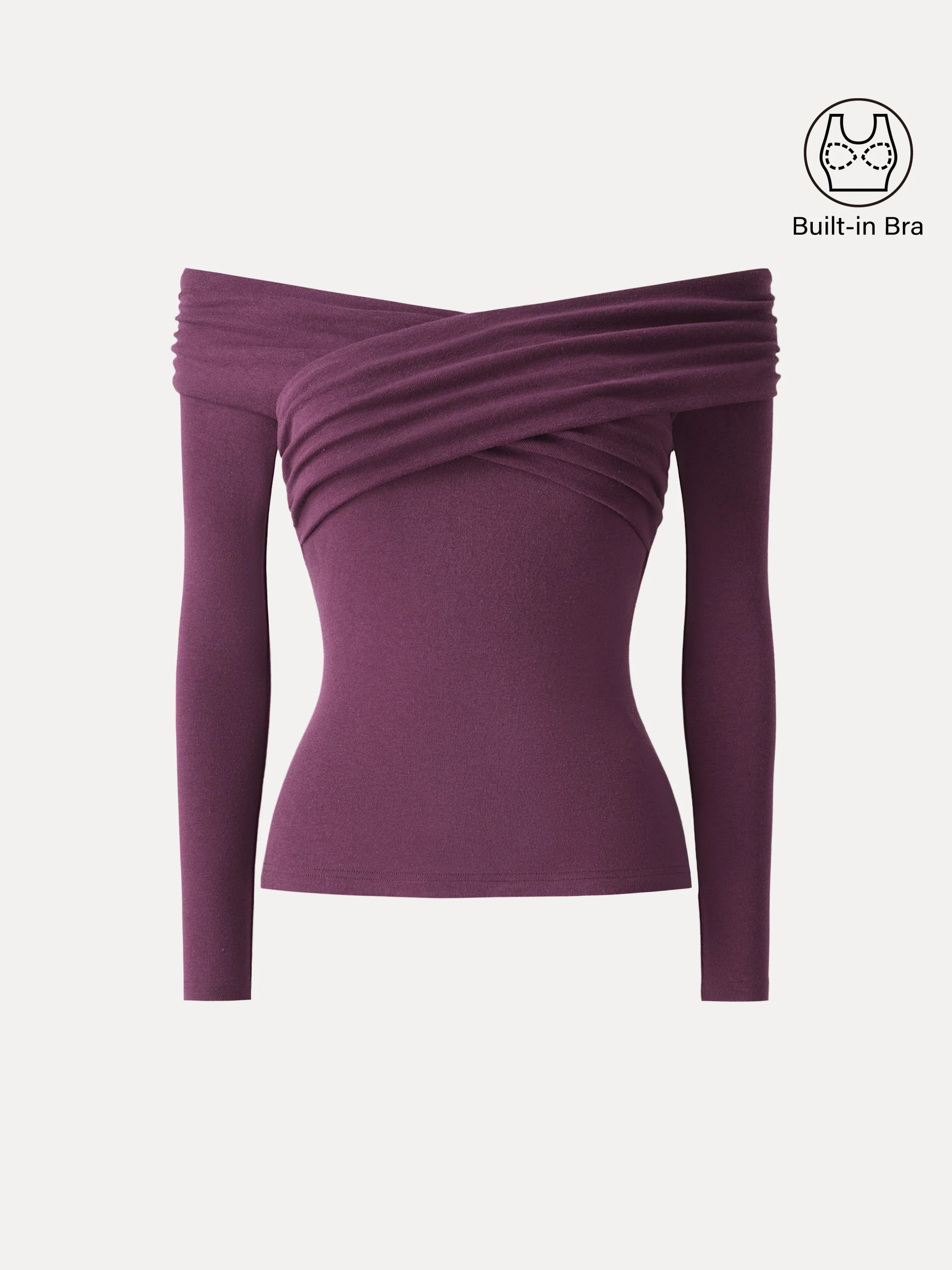 Light Warm Criss-Cross Off-Shoulder Bra Top