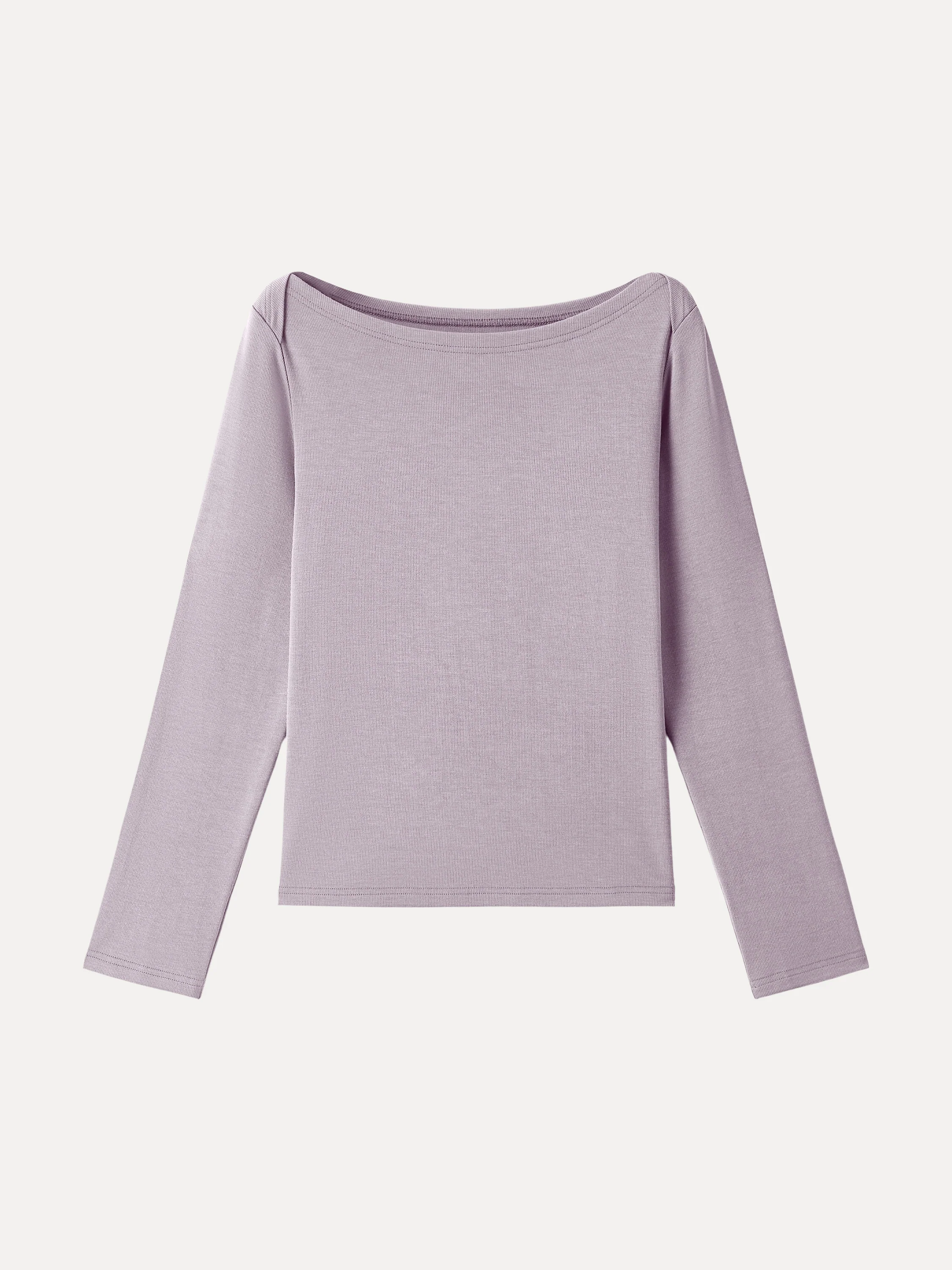 Relaxed-Fit Boatneck Long-Sleeve Top