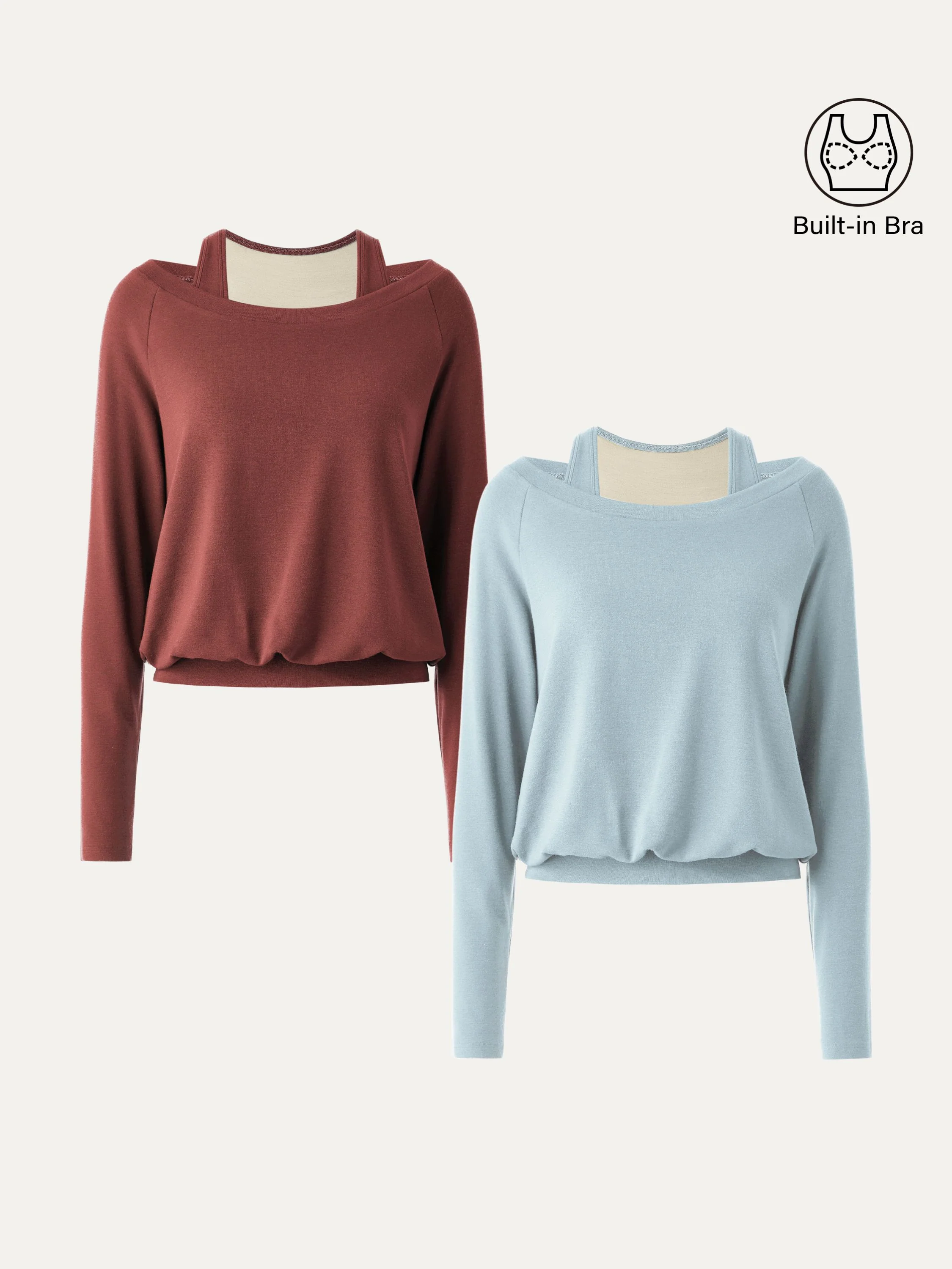 2-Piece Set Heat-Resistant Multi-Wear Layering Bra Top