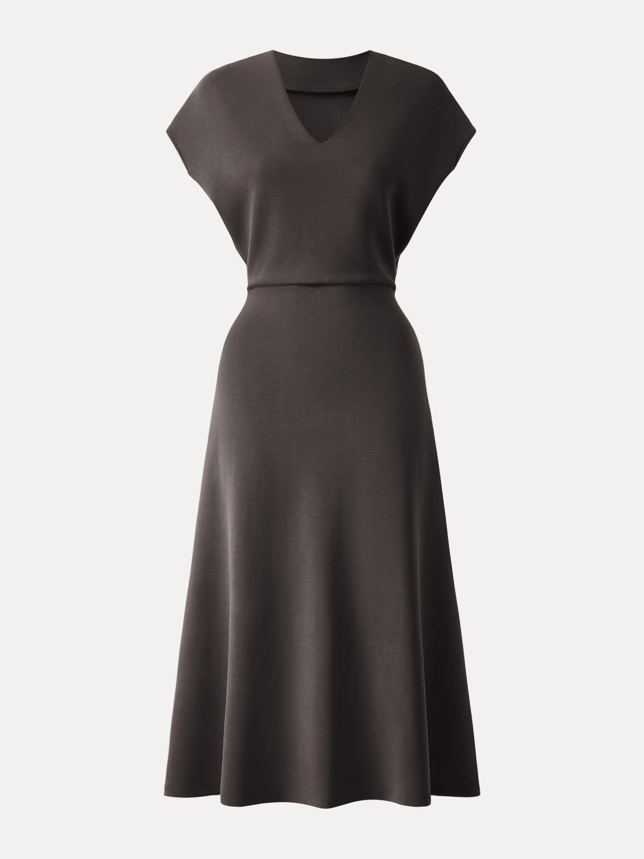 Modal Spacer V-Neck A-Line Midi Dress