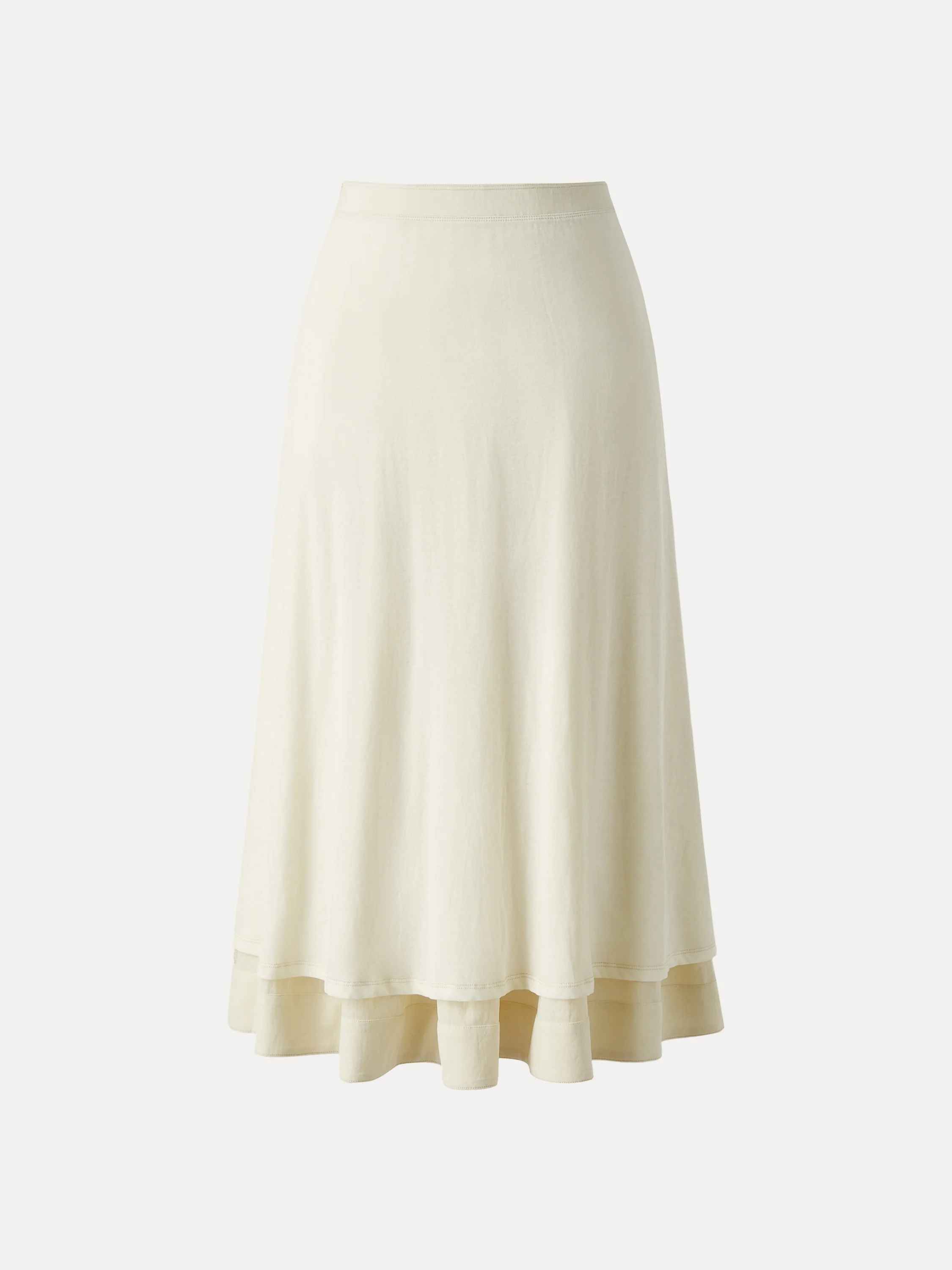 Wrinkle-resistant Cotton-linen Mid-rise Pleated Midi Skirt