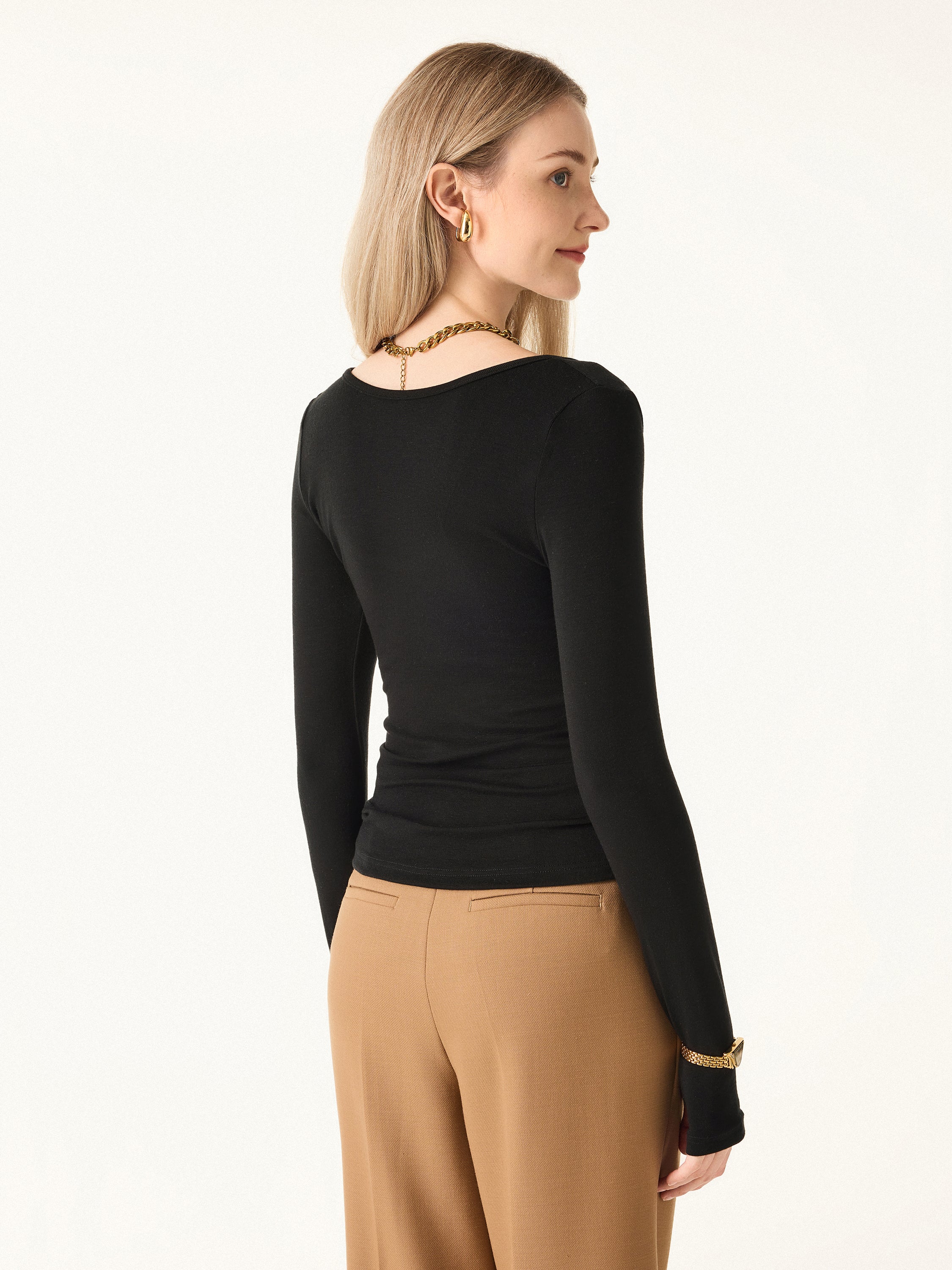 3Pcs Set Essential Lyocell Cashmere Multi-Wear Long Sleeve Top with Thumbholes