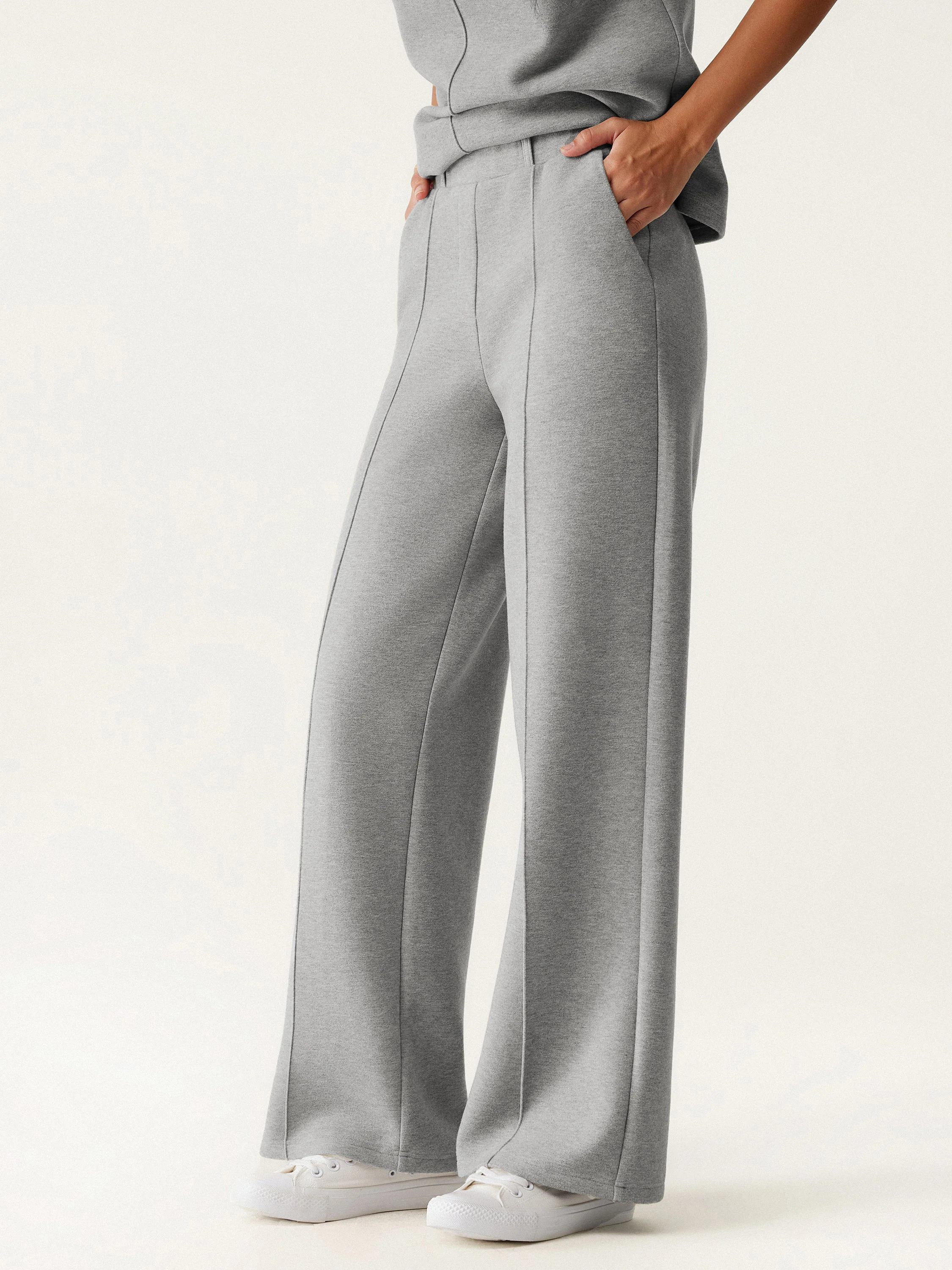 High-Waisted Straight-Leg Pull-On Trousers