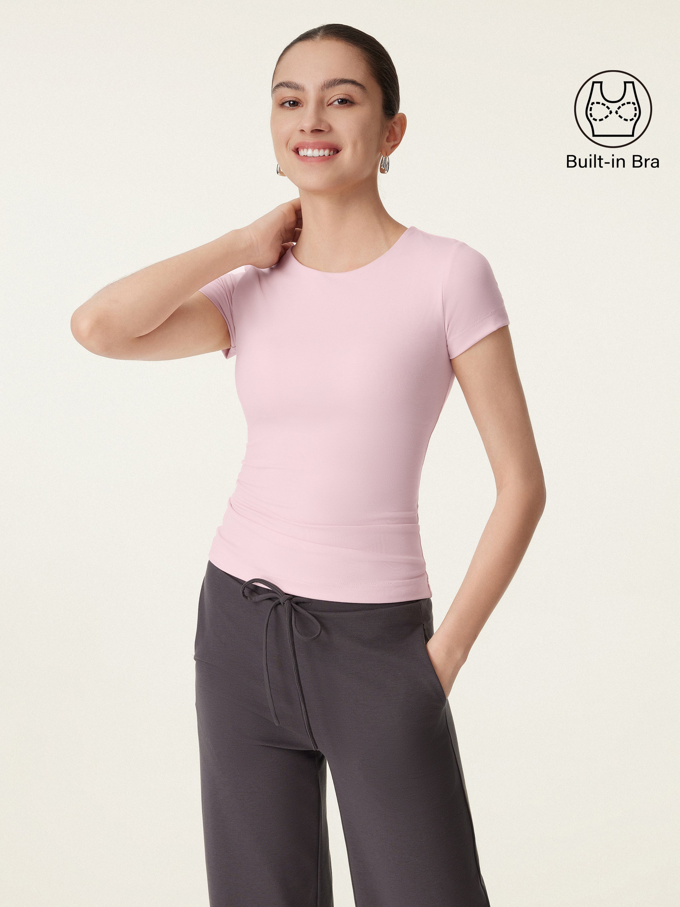 Crewneck Slimming Short Sleeve Breathable Brami