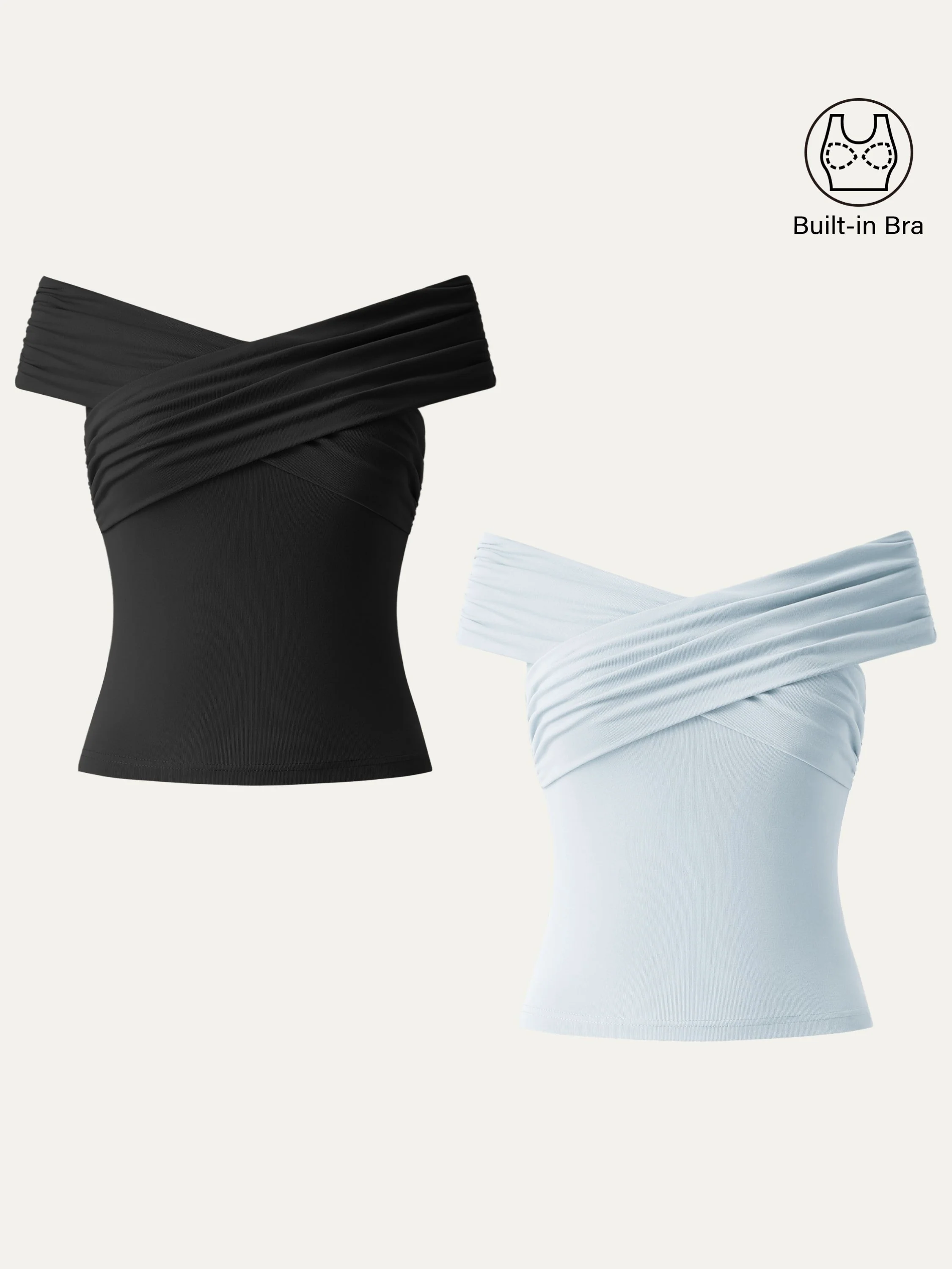 Criss Cross Off Shoulder New Airy Brami Top