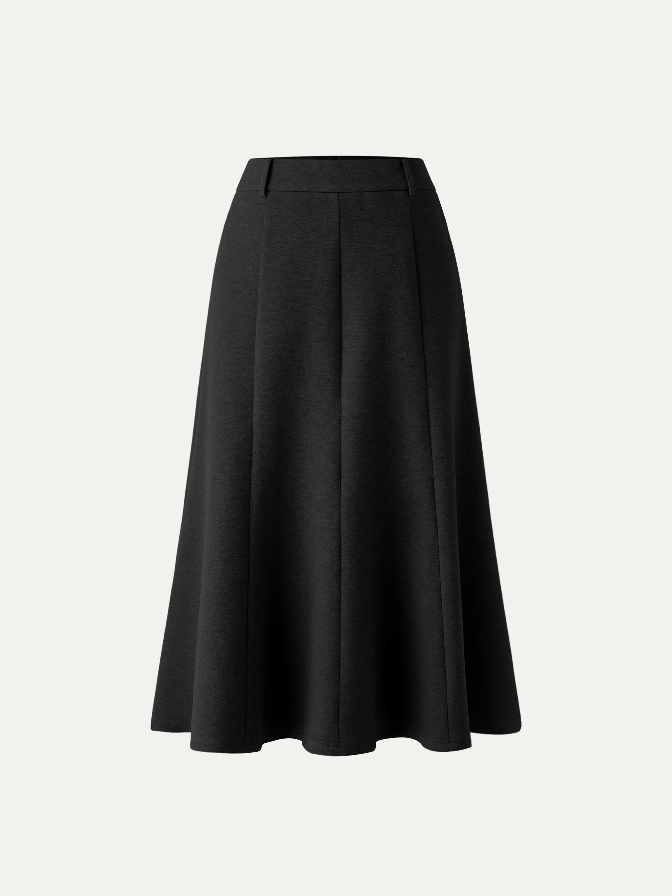 High Waisted Umbrella Hem Midi Skirt