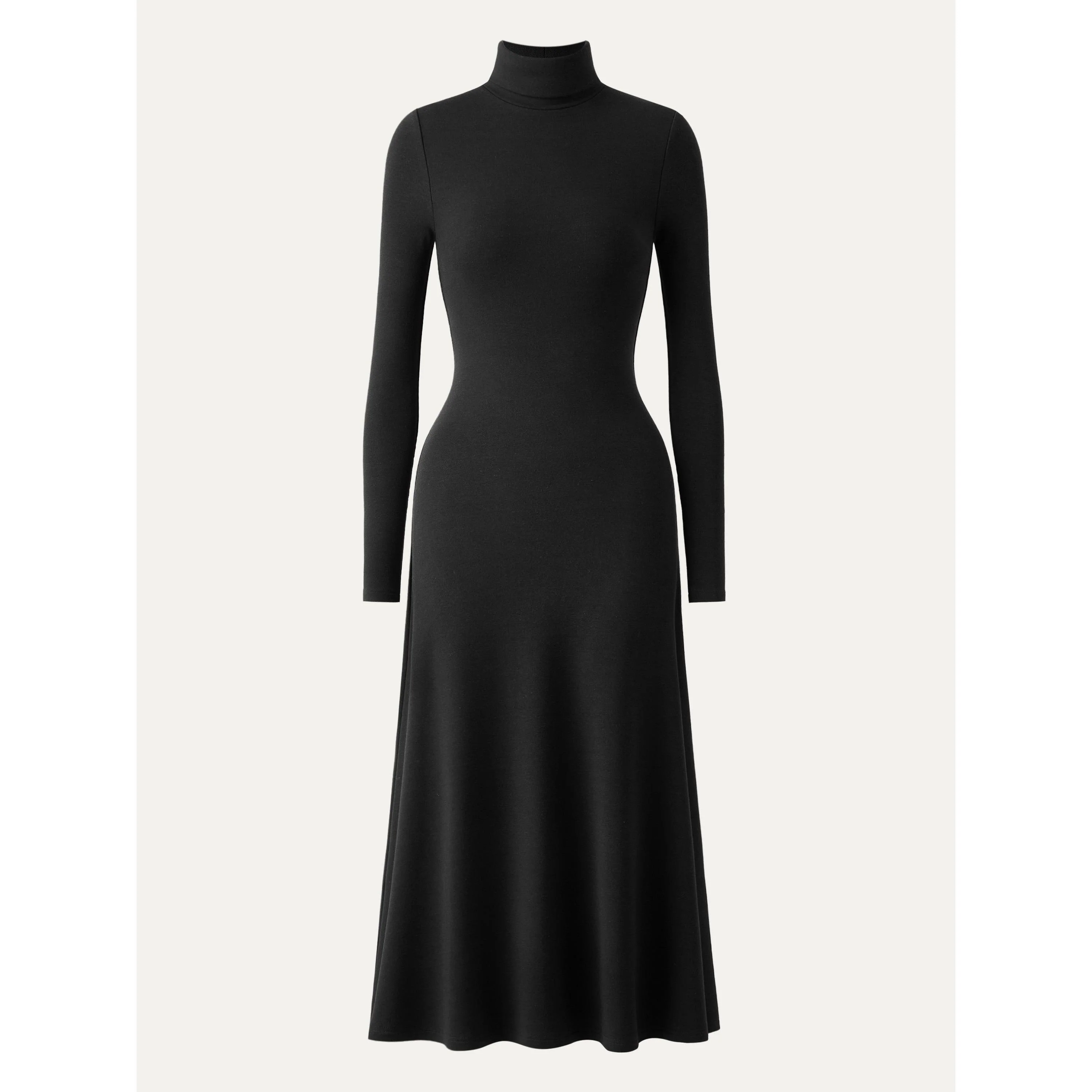 Heated Turtleneck Midi Dress