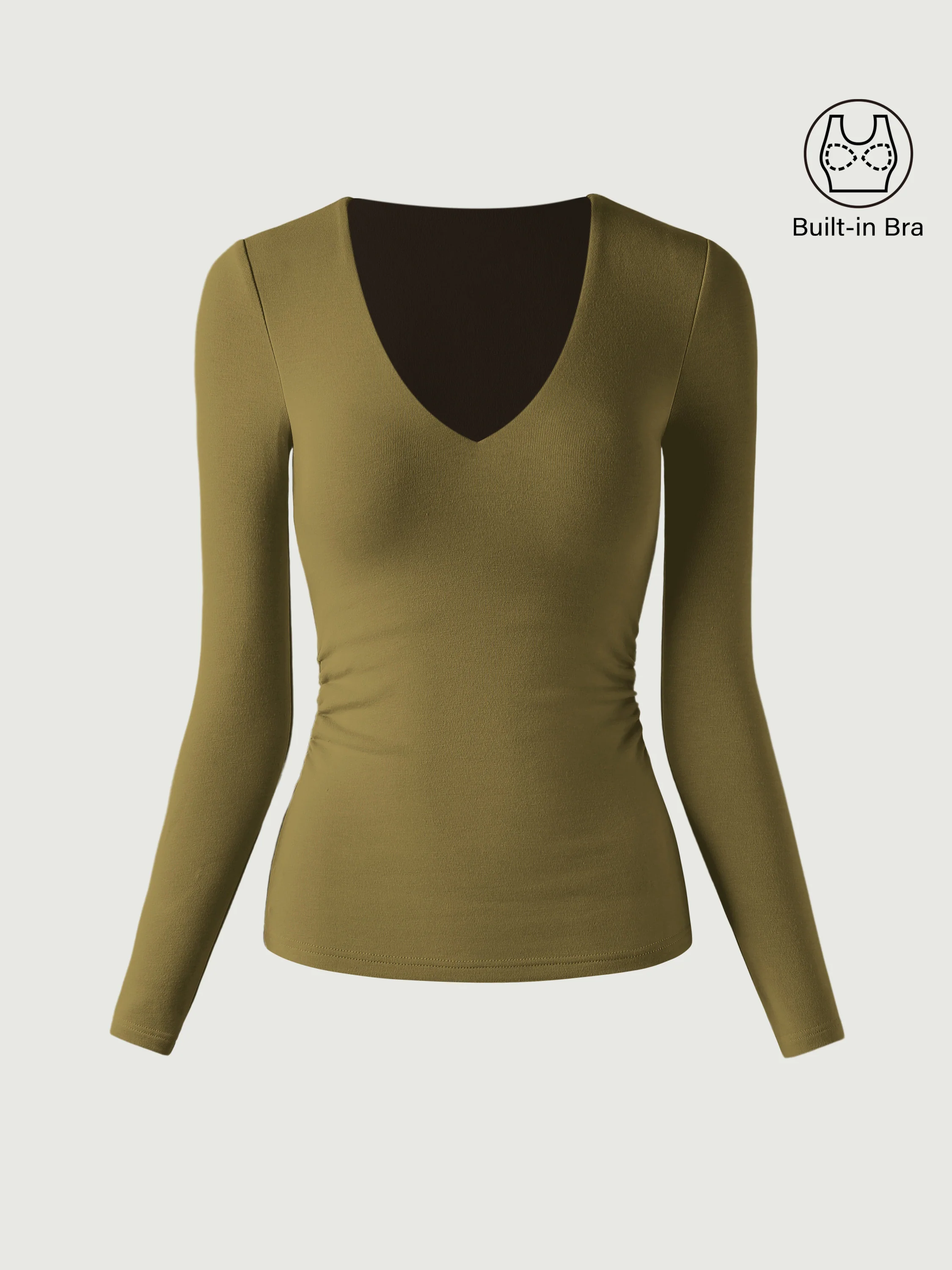 V-Neck Ruched Sides Bra Top