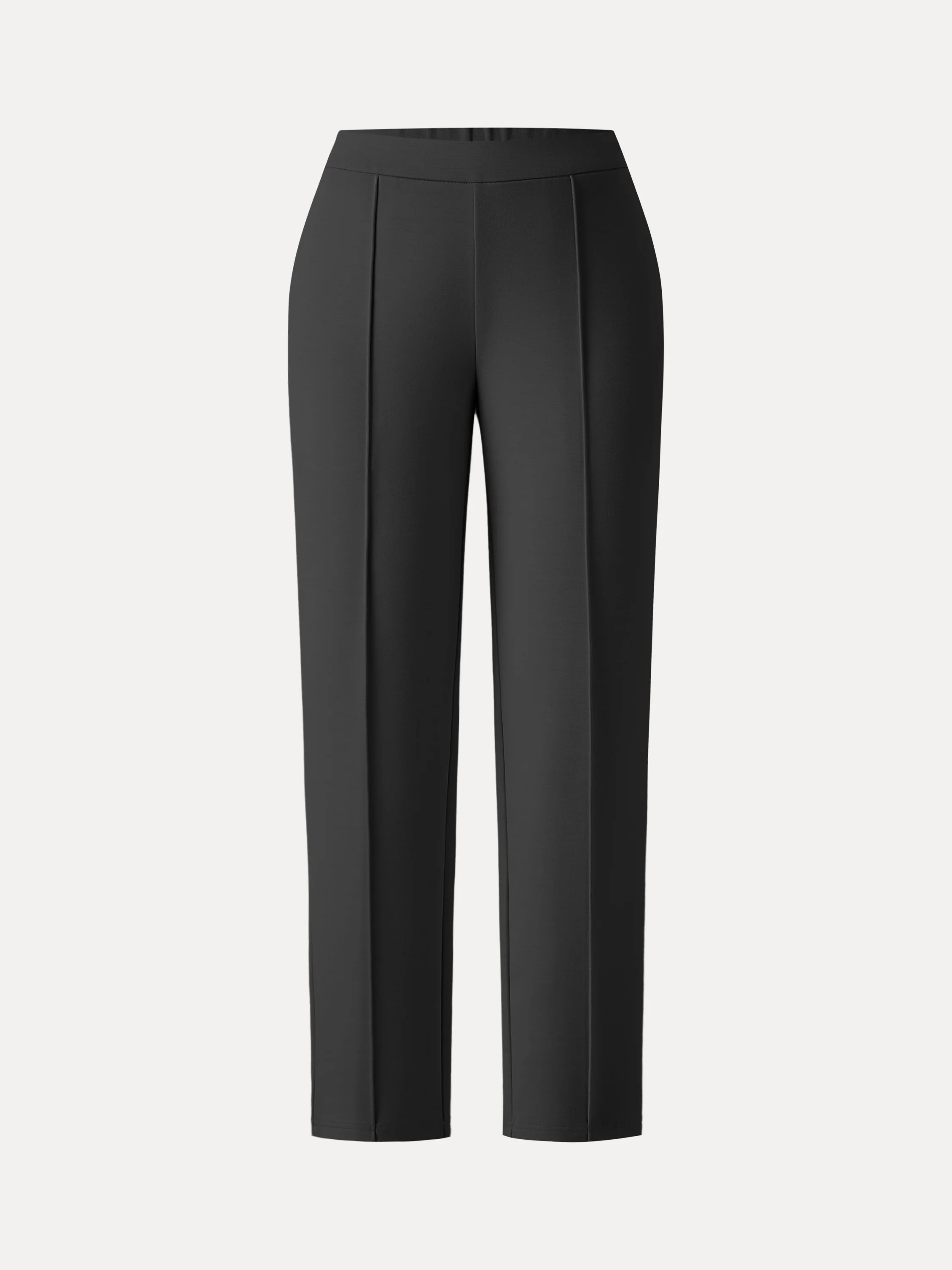Mid Rise Cropped Tapered Leg Pull-on Pants with Pockets