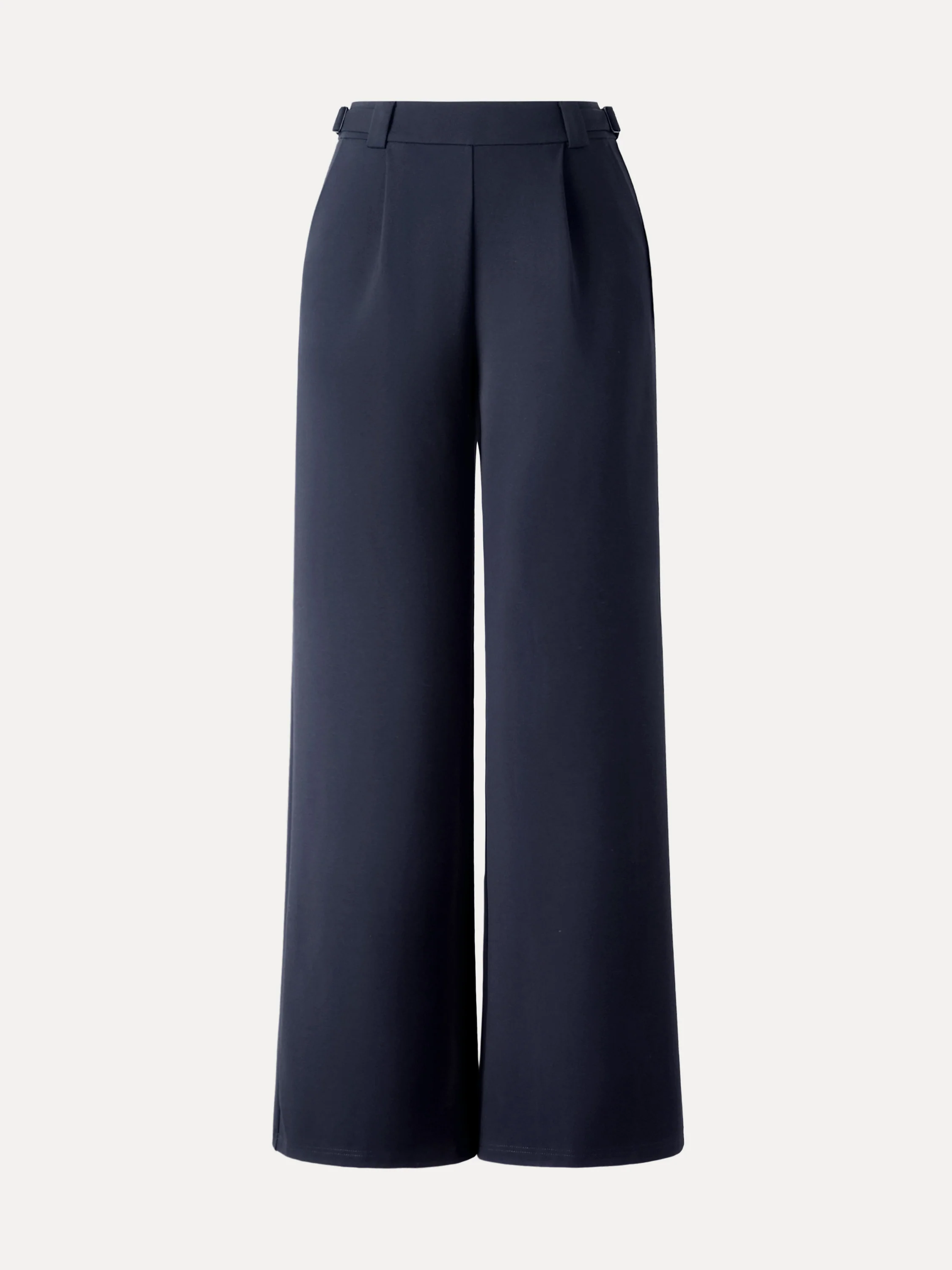 High Rise Pull-on Wide Leg Pants with Adjustable Bar