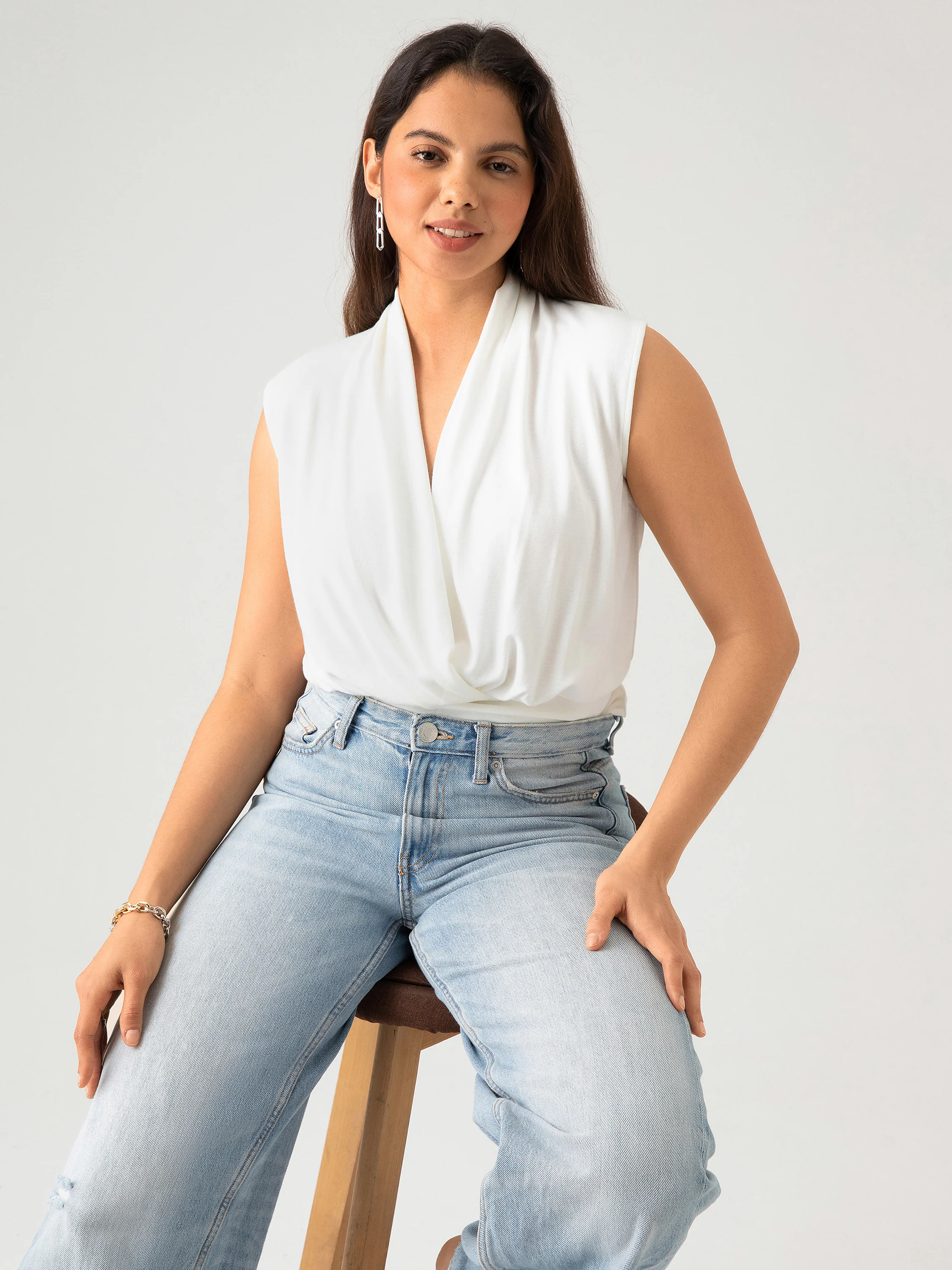 Surplice Wrap Tank Top