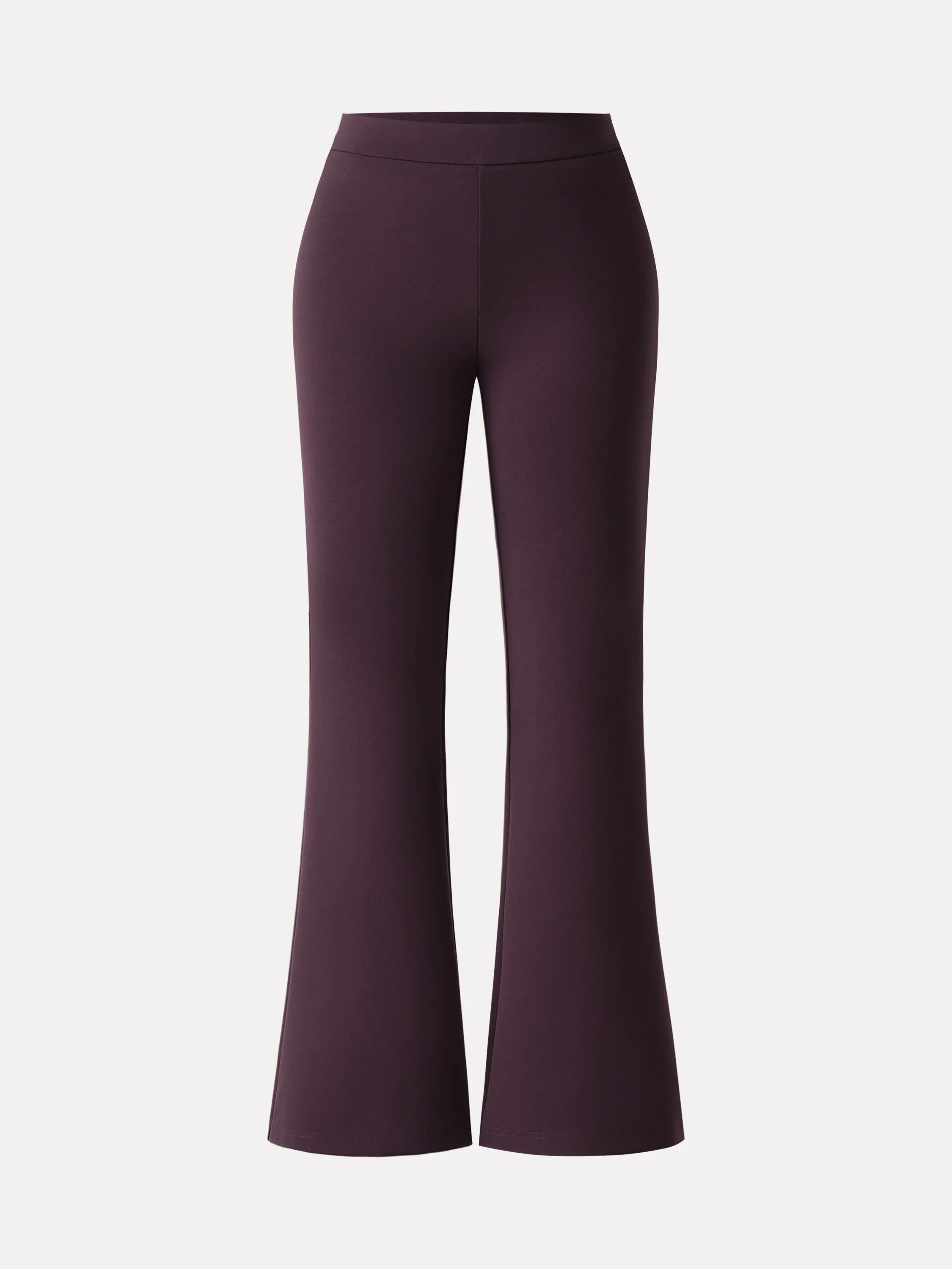 Slimming Ponte High-Waist Pull-On Flared Trousers
