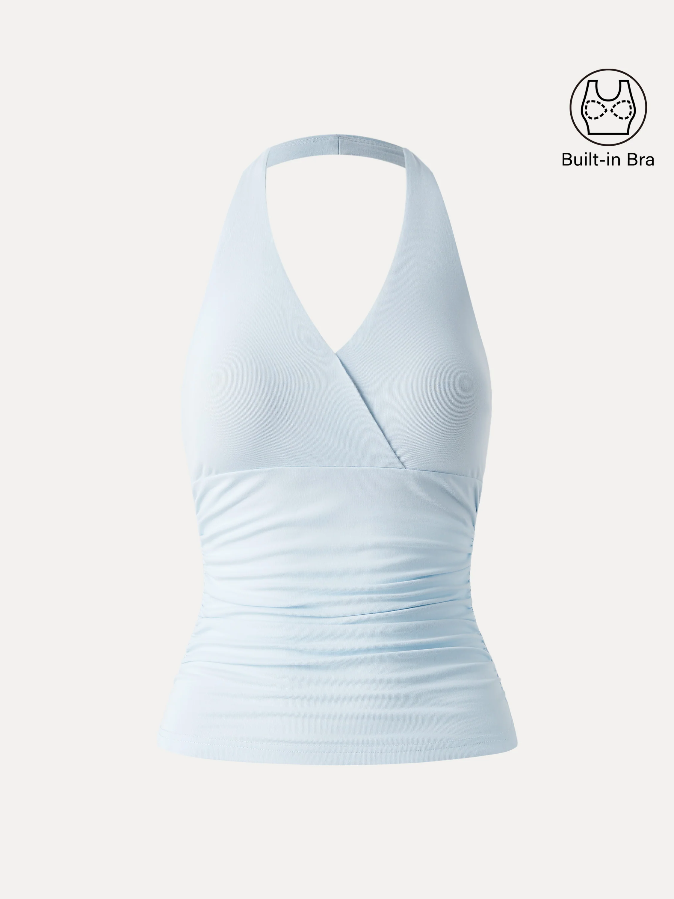Halter Neck Side Gathered New Airy Brami Tank