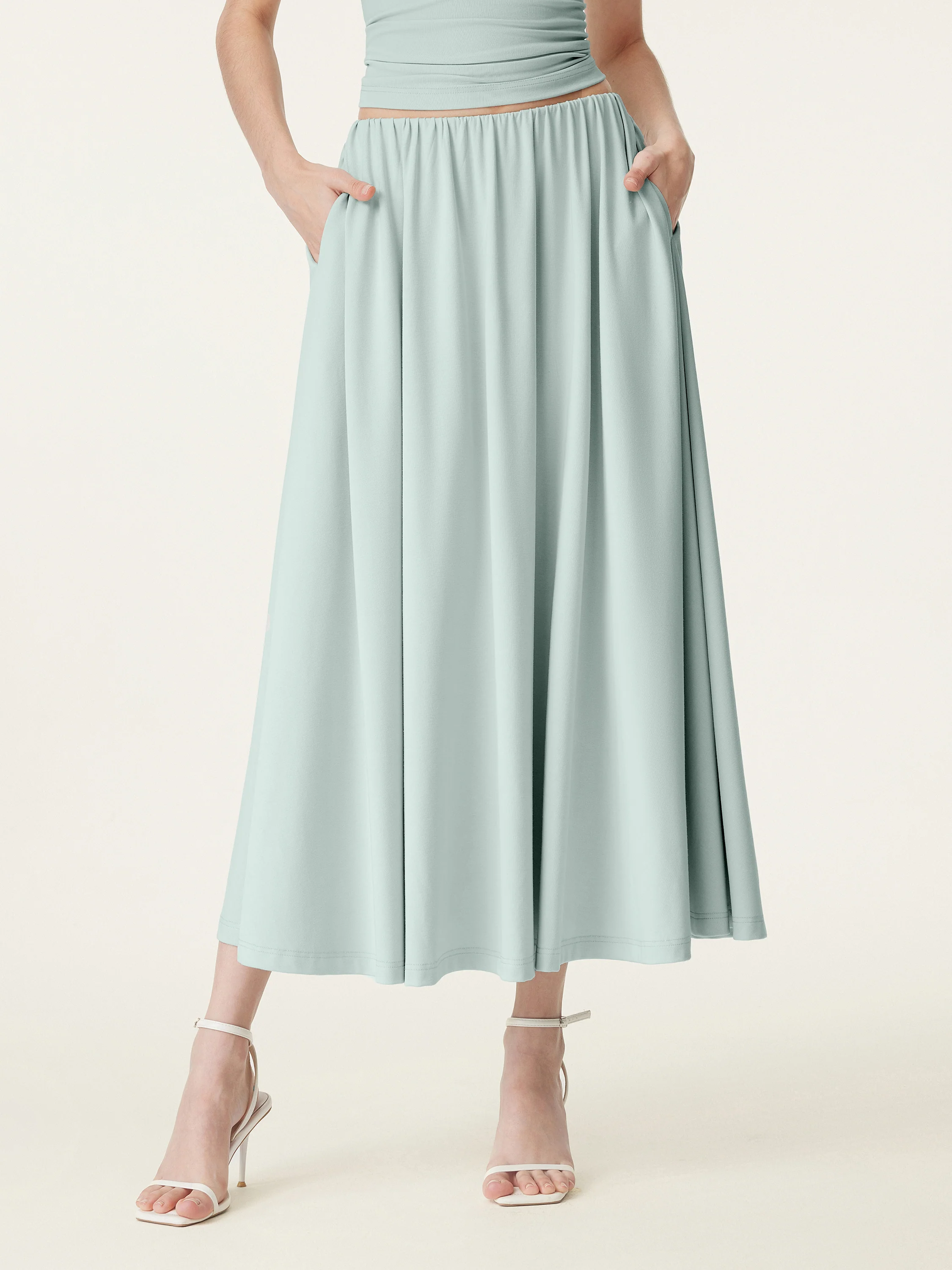Maxi Skirt with Pockets in Umbrella Style