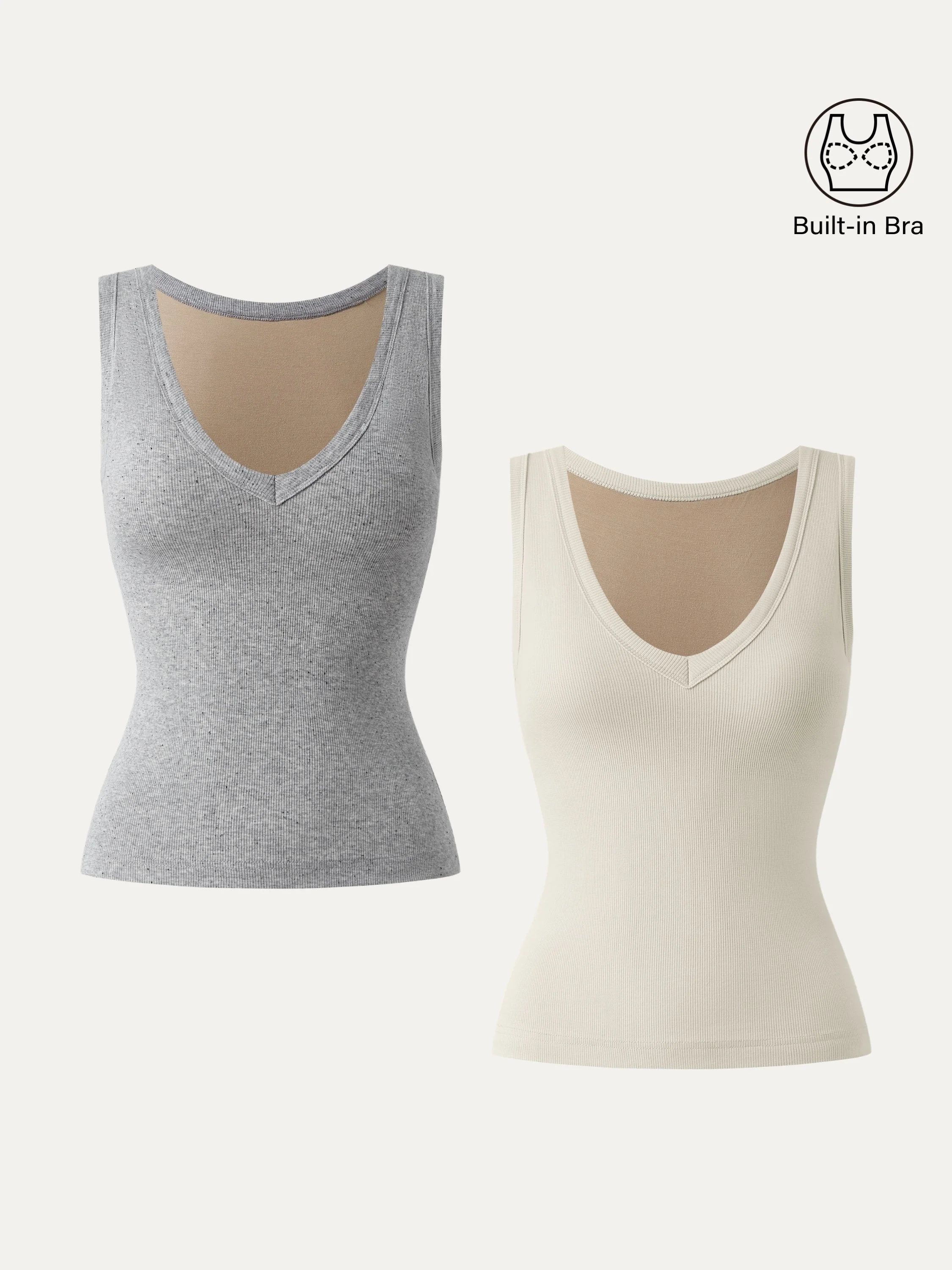 2Pcs Set Stretchy V-neck Cotton New Airy Brami Tank