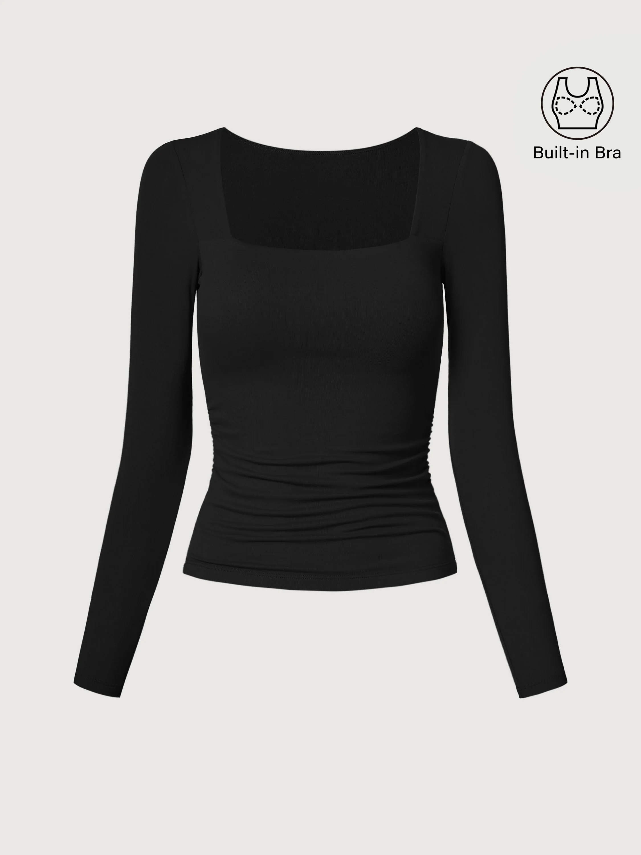 Square Neck Ruched Bra Top