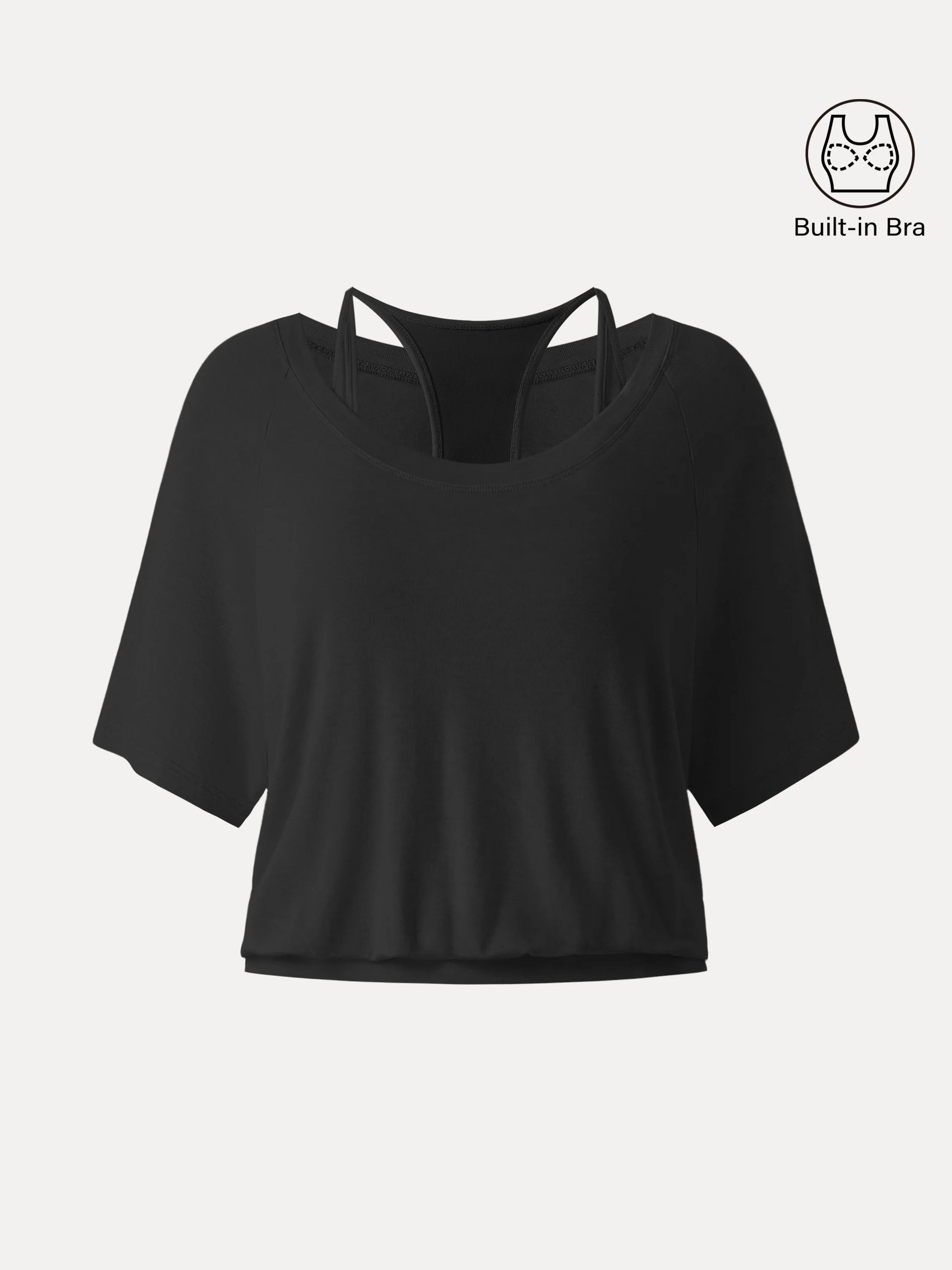 Lyocell Wool Boatneck 2-in-1 Brami Top