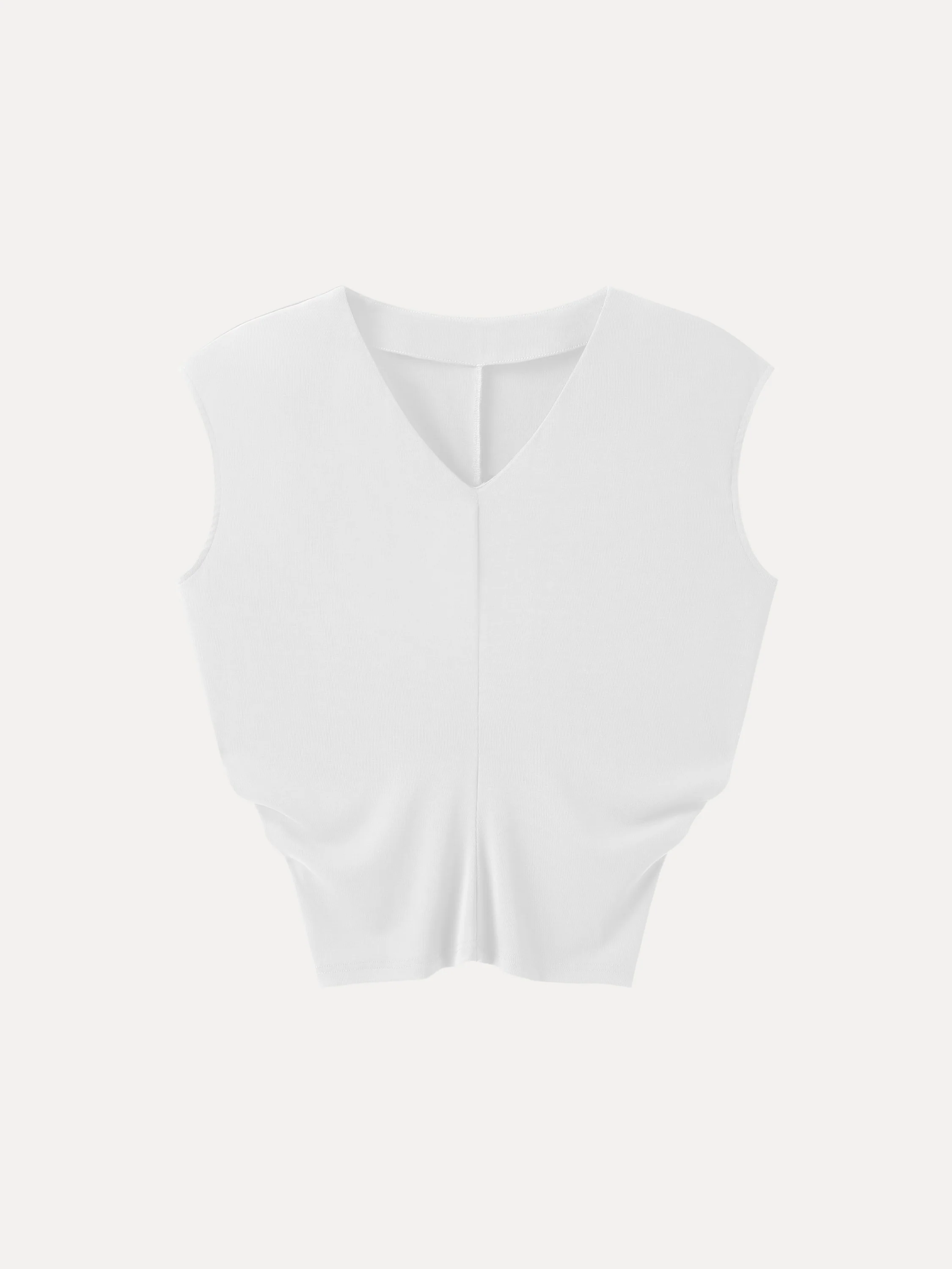 Sandwashed V-neck Cap Sleeve Top