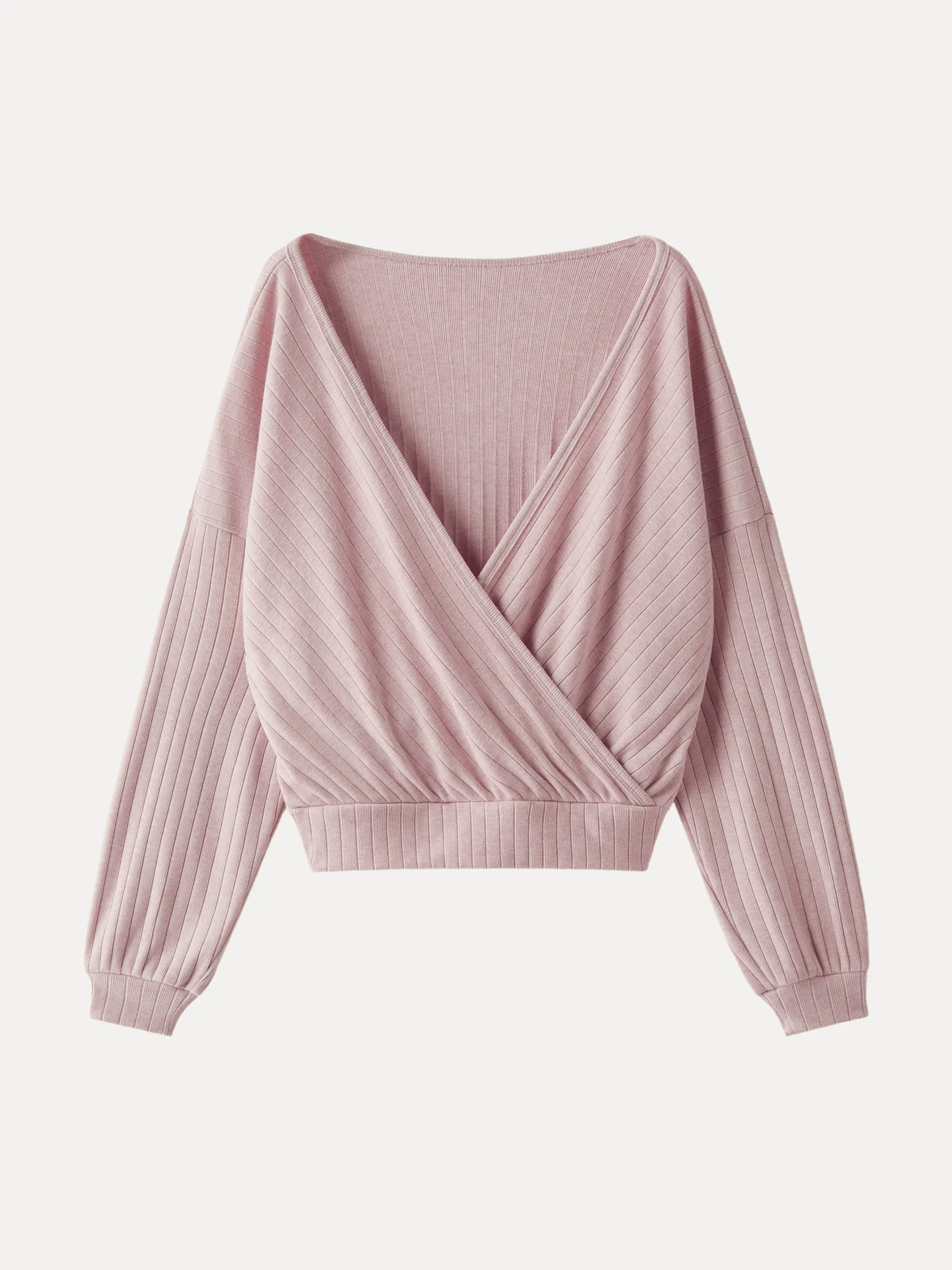 Wide Rib Surplice Top