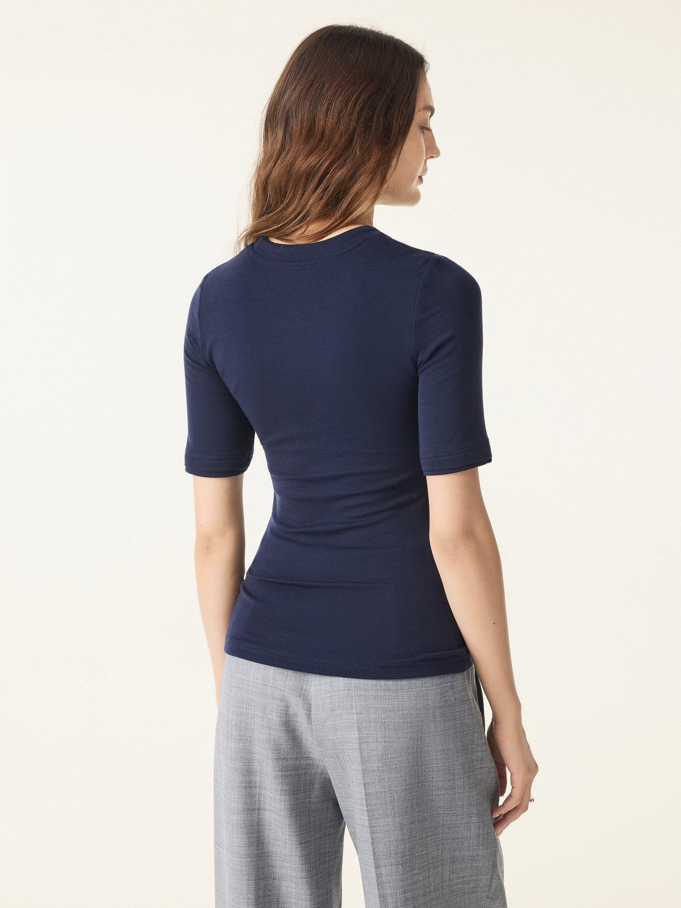 Lyocell Cashmere Crewneck Layered Cuff Brami