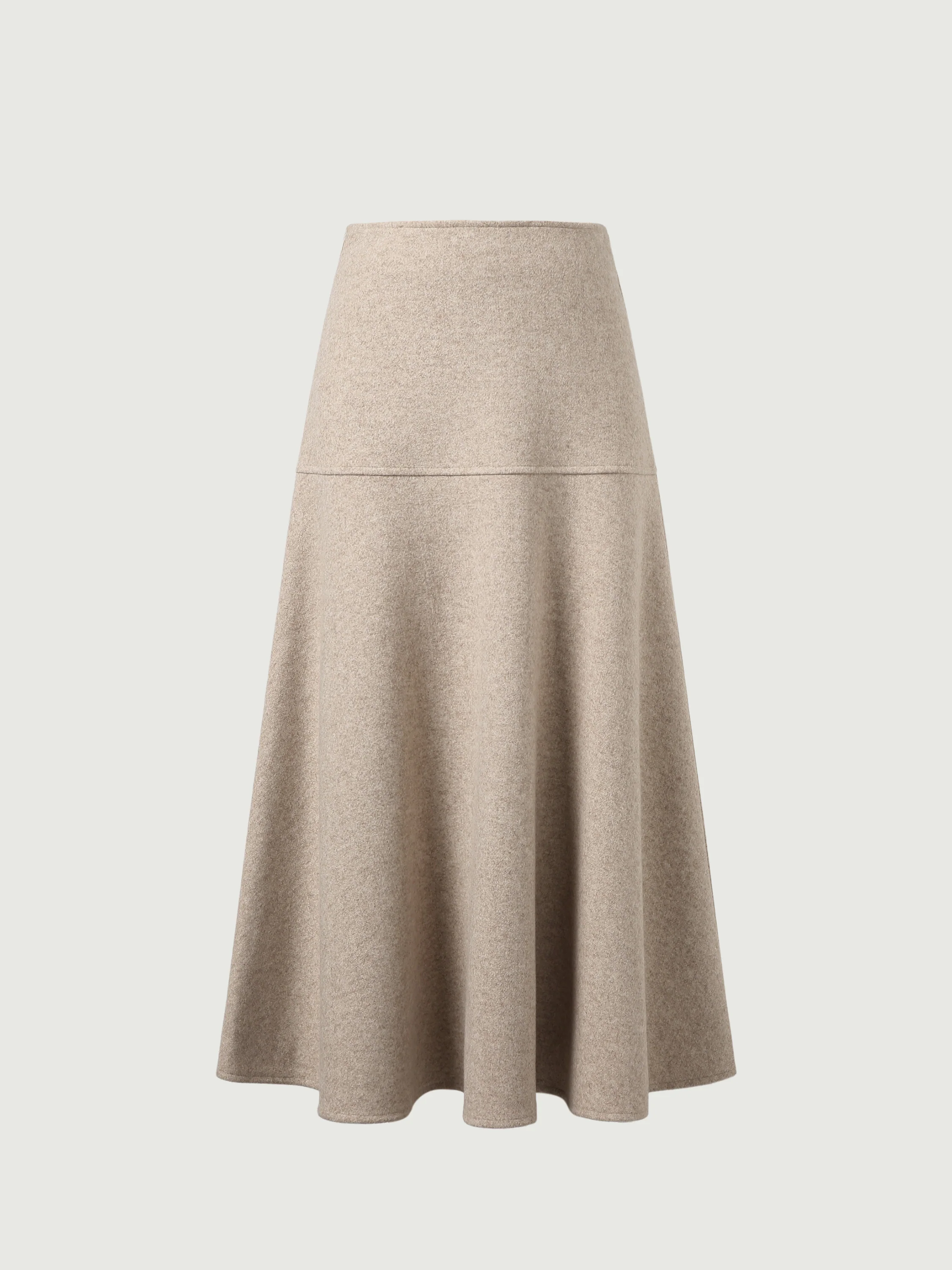 Wool-like Flared Long Skirt