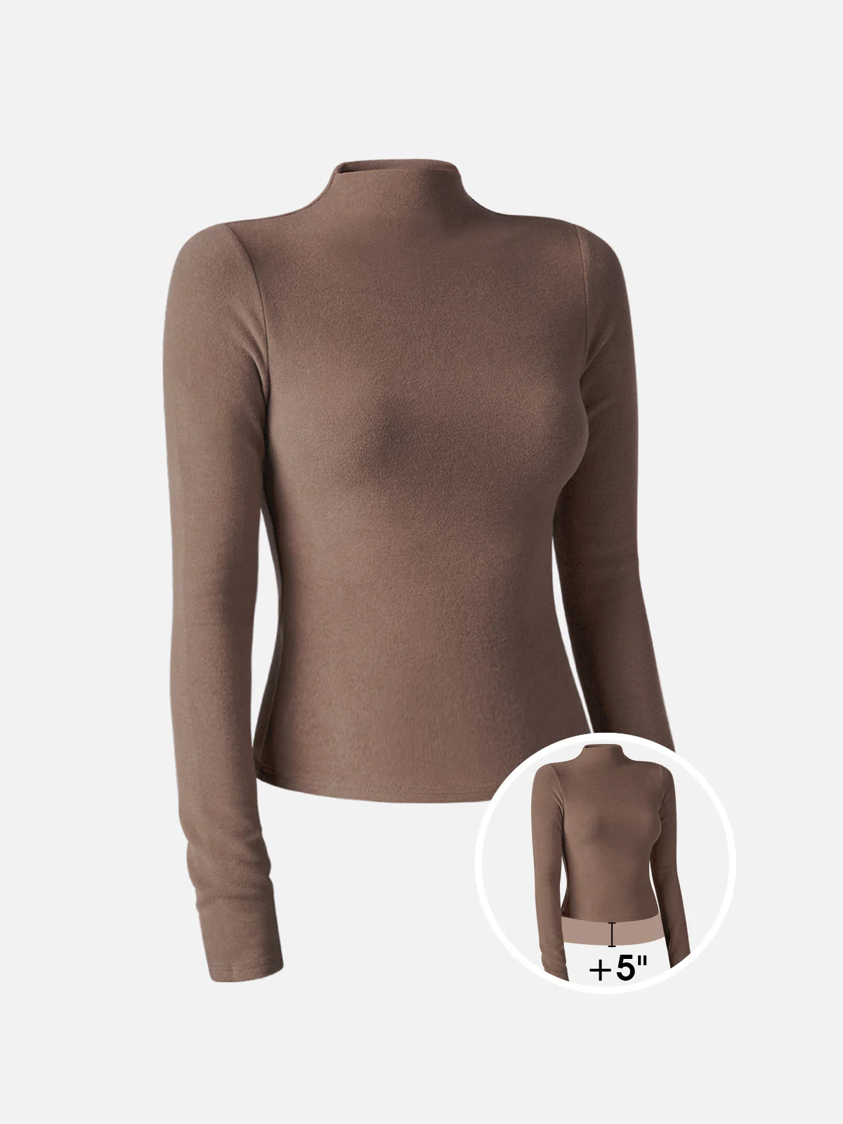 Brushed Mock Neck Hip-Length Top