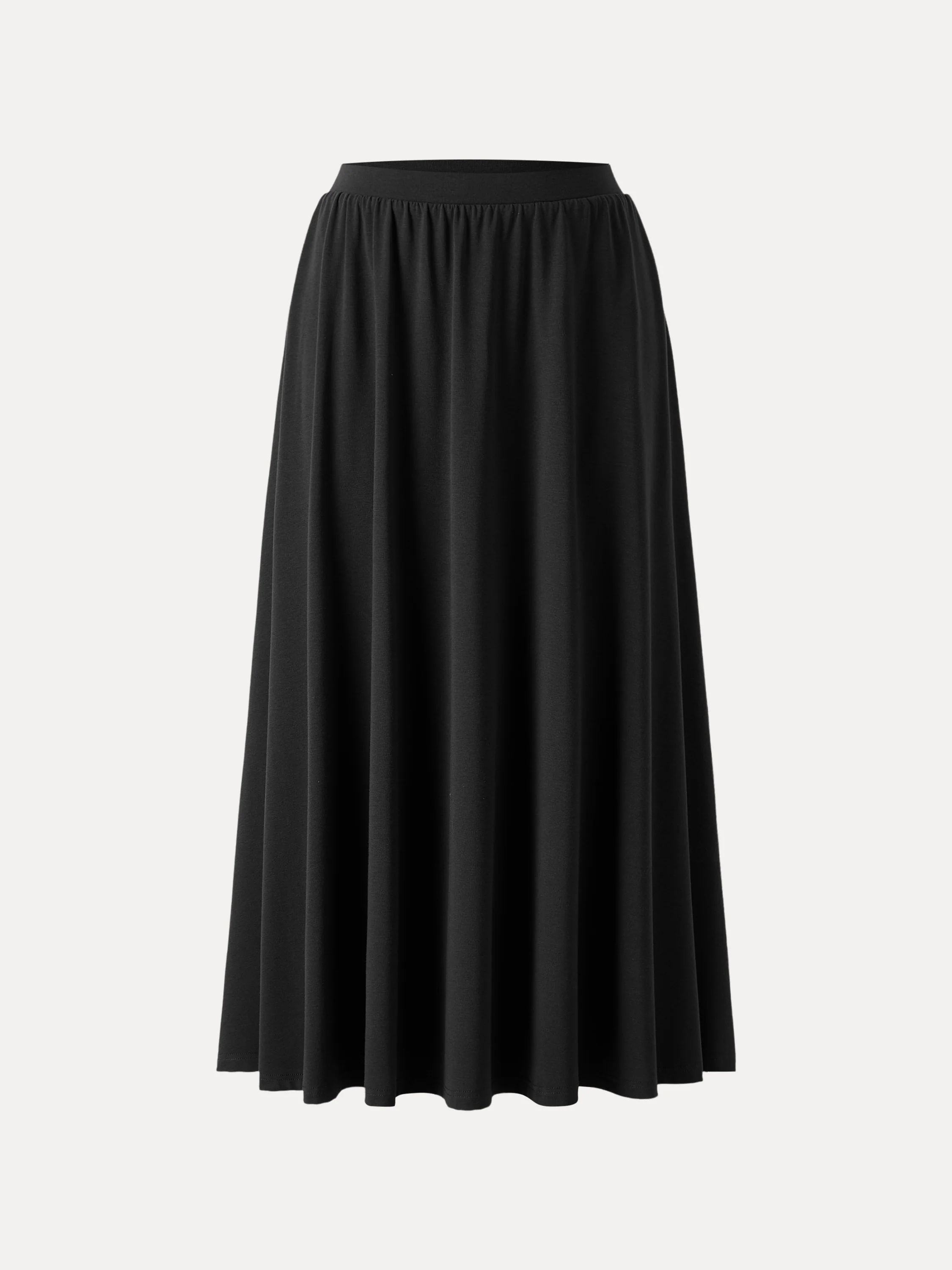 Stretch Cotton Maxi Umbrella Skirt with Pockets