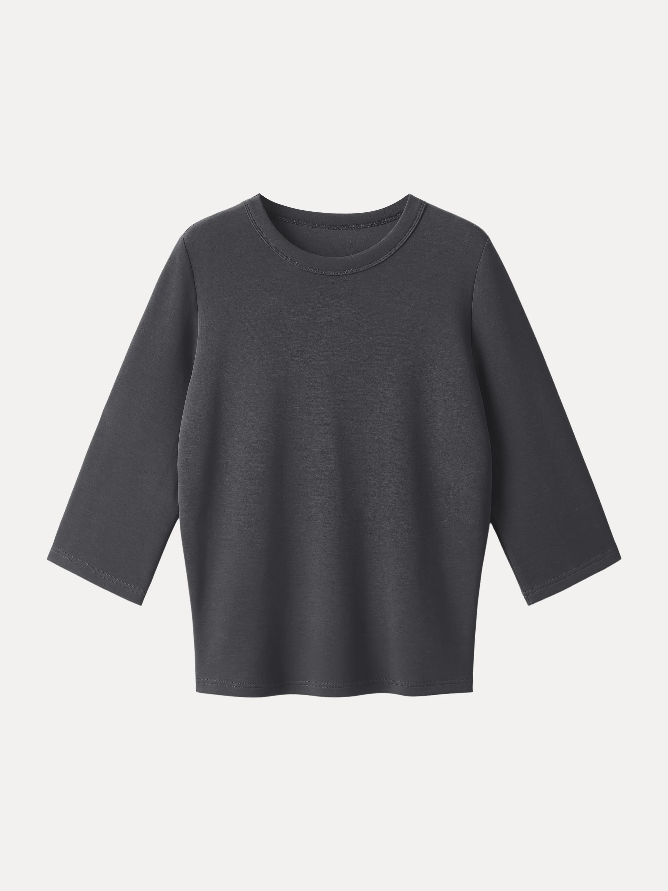 Sandwashed Spacer Crewneck Three - Quarter Sleeve Top