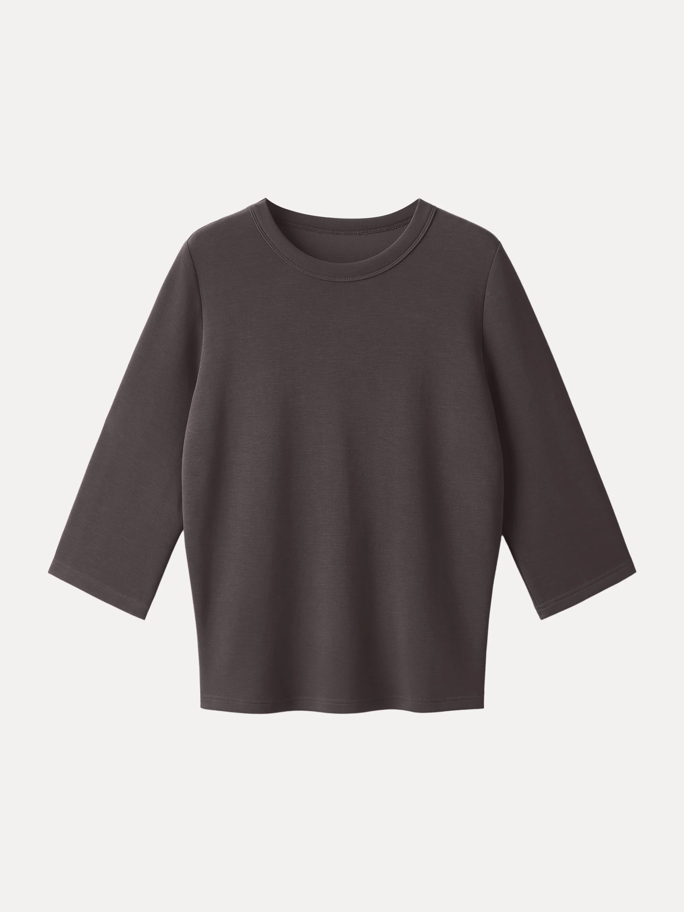 Sandwashed Spacer Crewneck Three - Quarter Sleeve Top