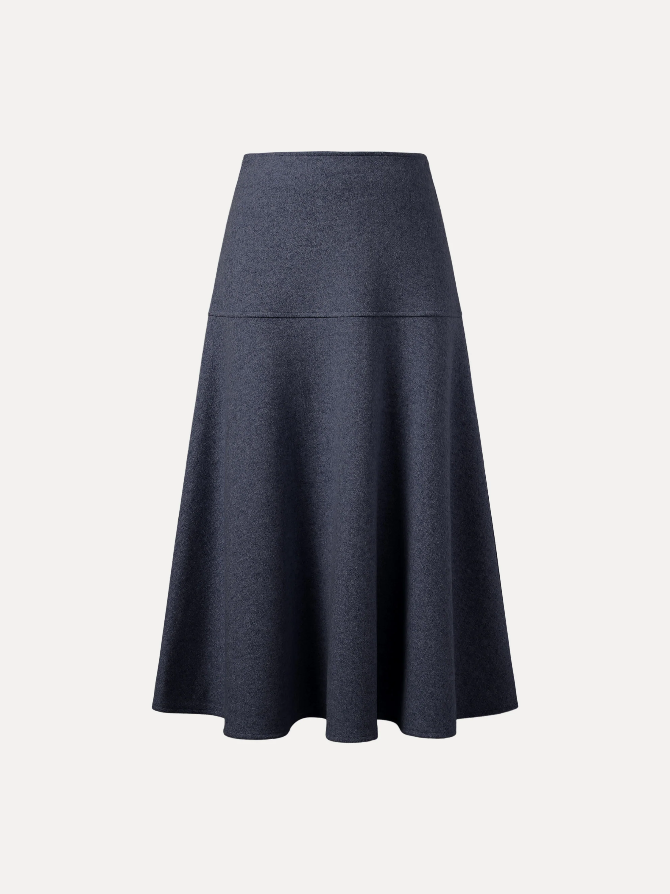 Wool-like Flared Long Skirt