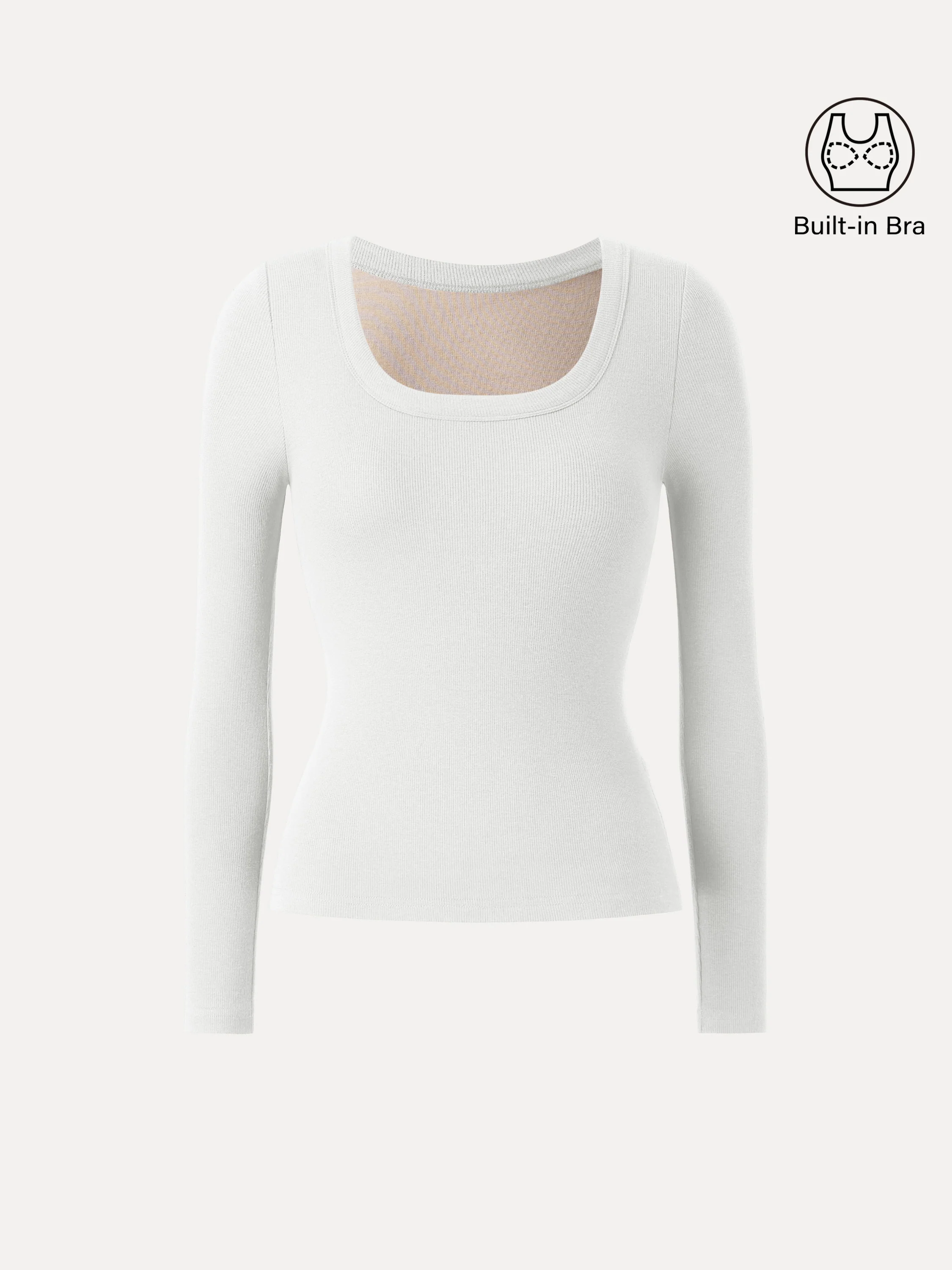 Essential Round Neck Ribbed Long Sleeve Brami