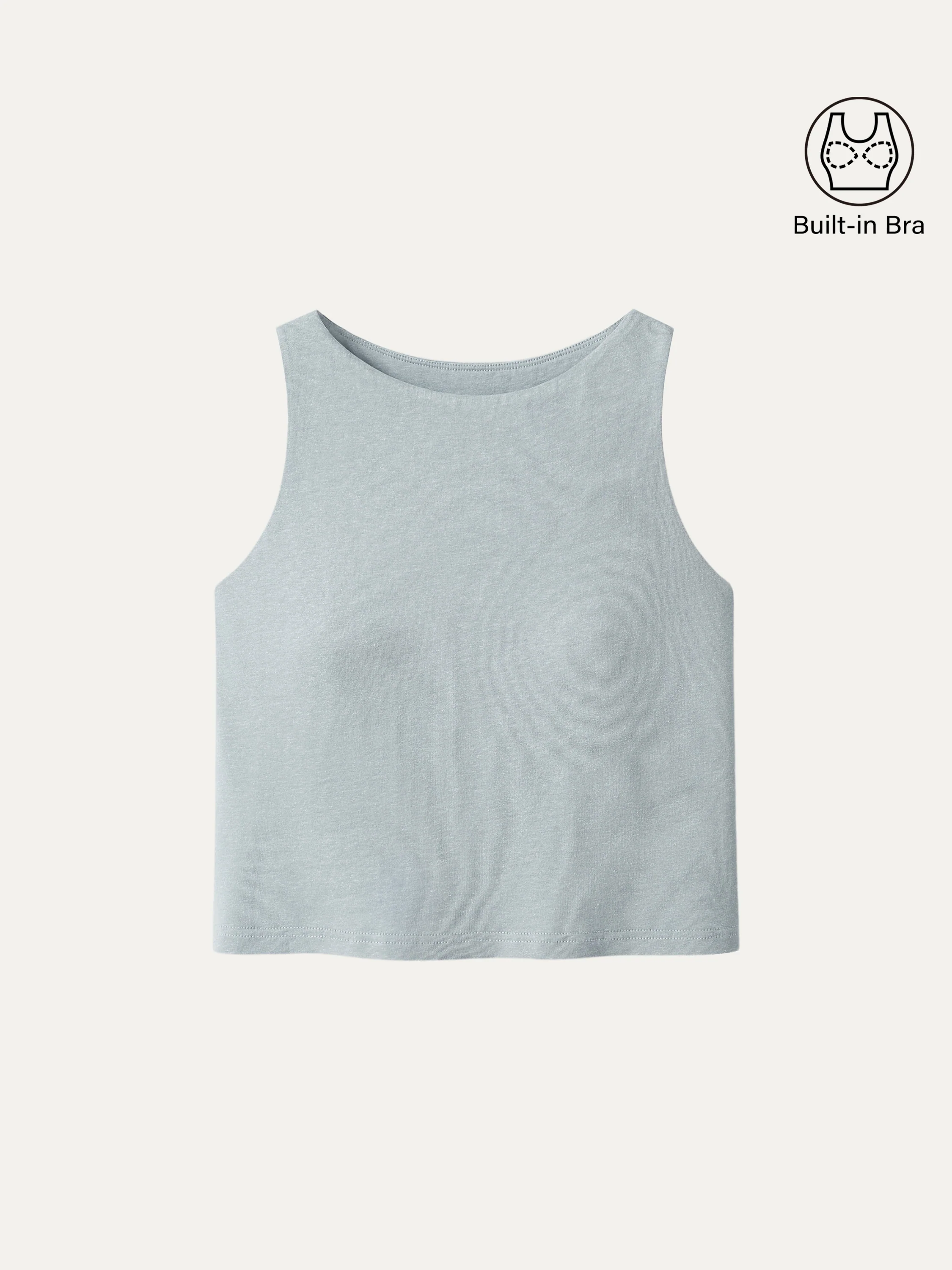 Cotton-Linen-Luxe Cropped Boatneck Brami Tank