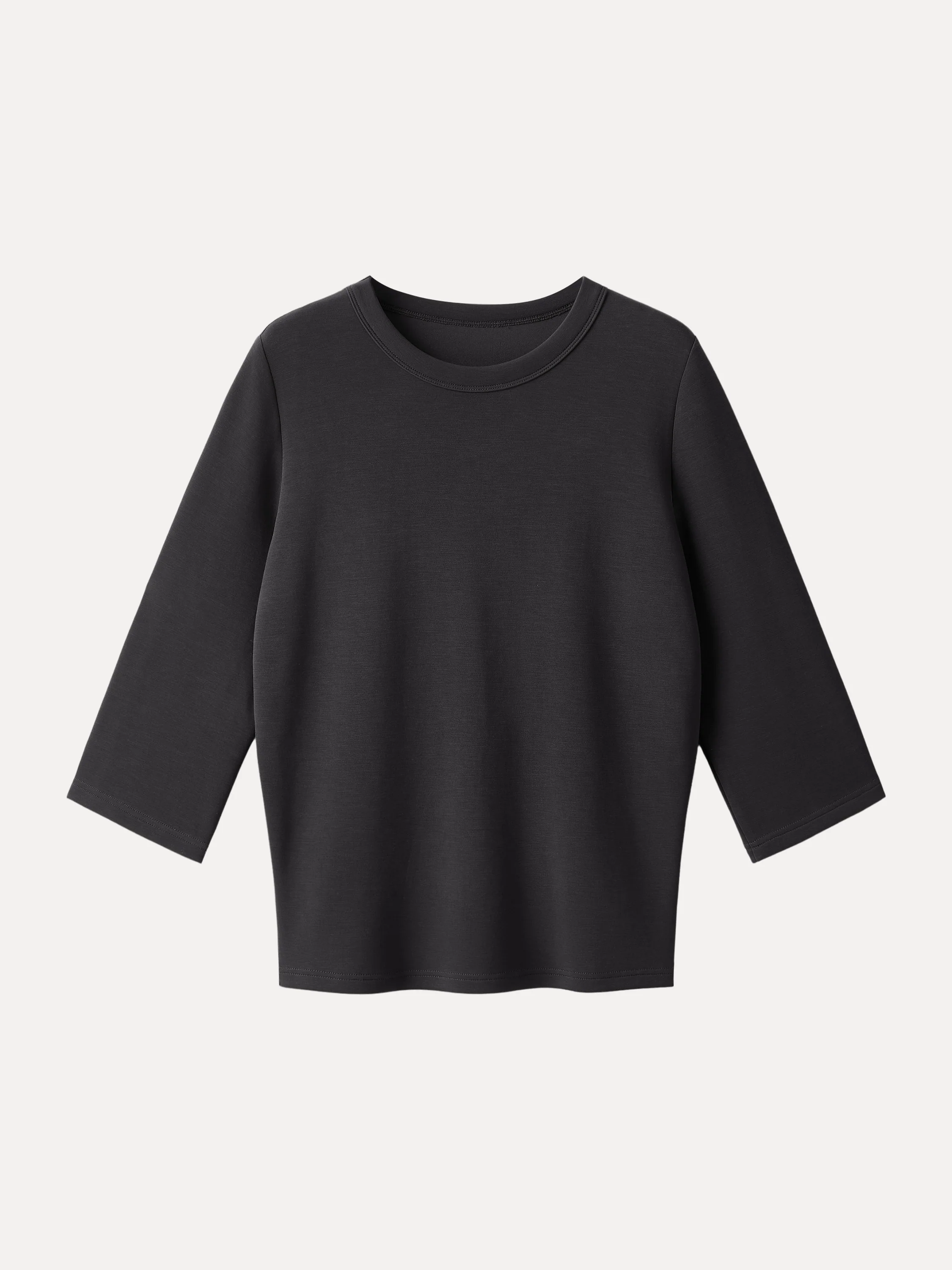 Sandwashed Spacer Crewneck Three - Quarter Sleeve Top