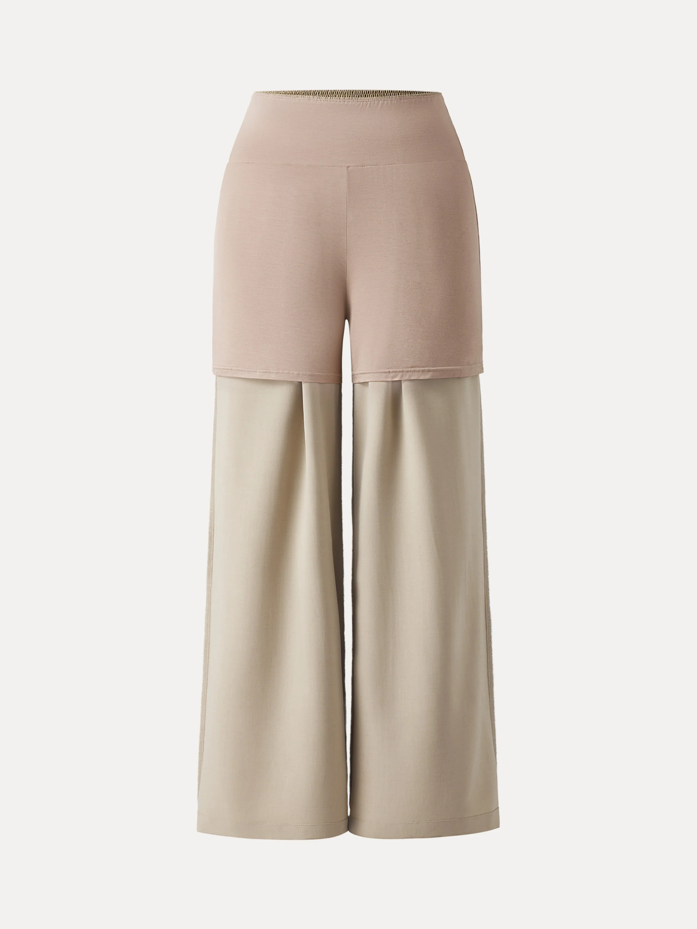 Wrinkle-resistant Tencel Linen Mid-rise Smocked Wide-leg Pant with Pockets