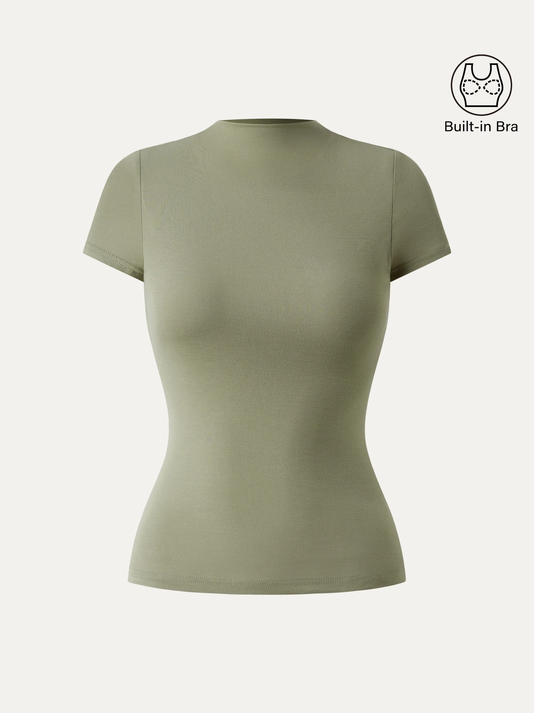 Mockneck Short Sleeve Breathable Sports Bra