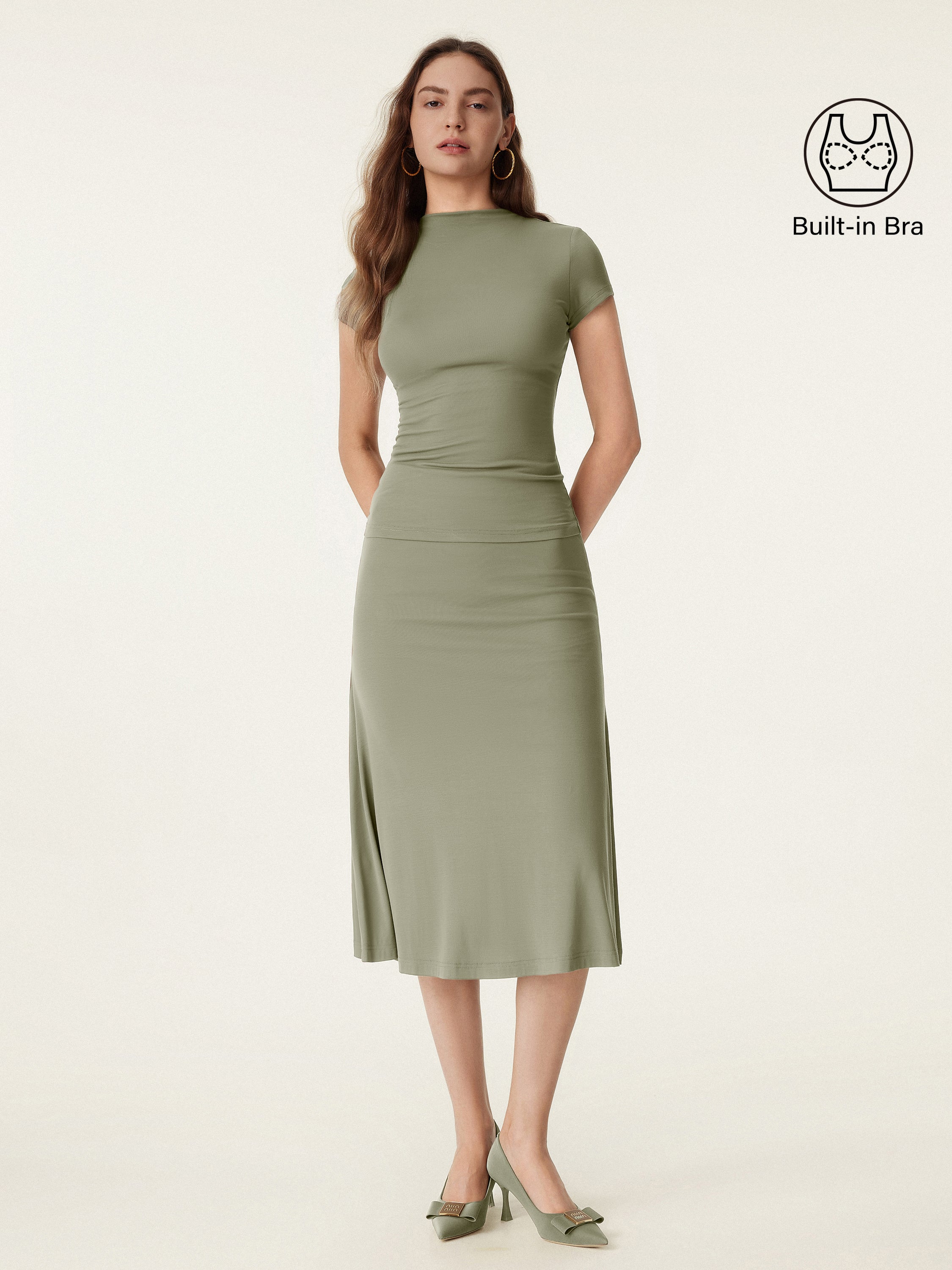 Mockneck Short Sleeve Breathable Sports Bra